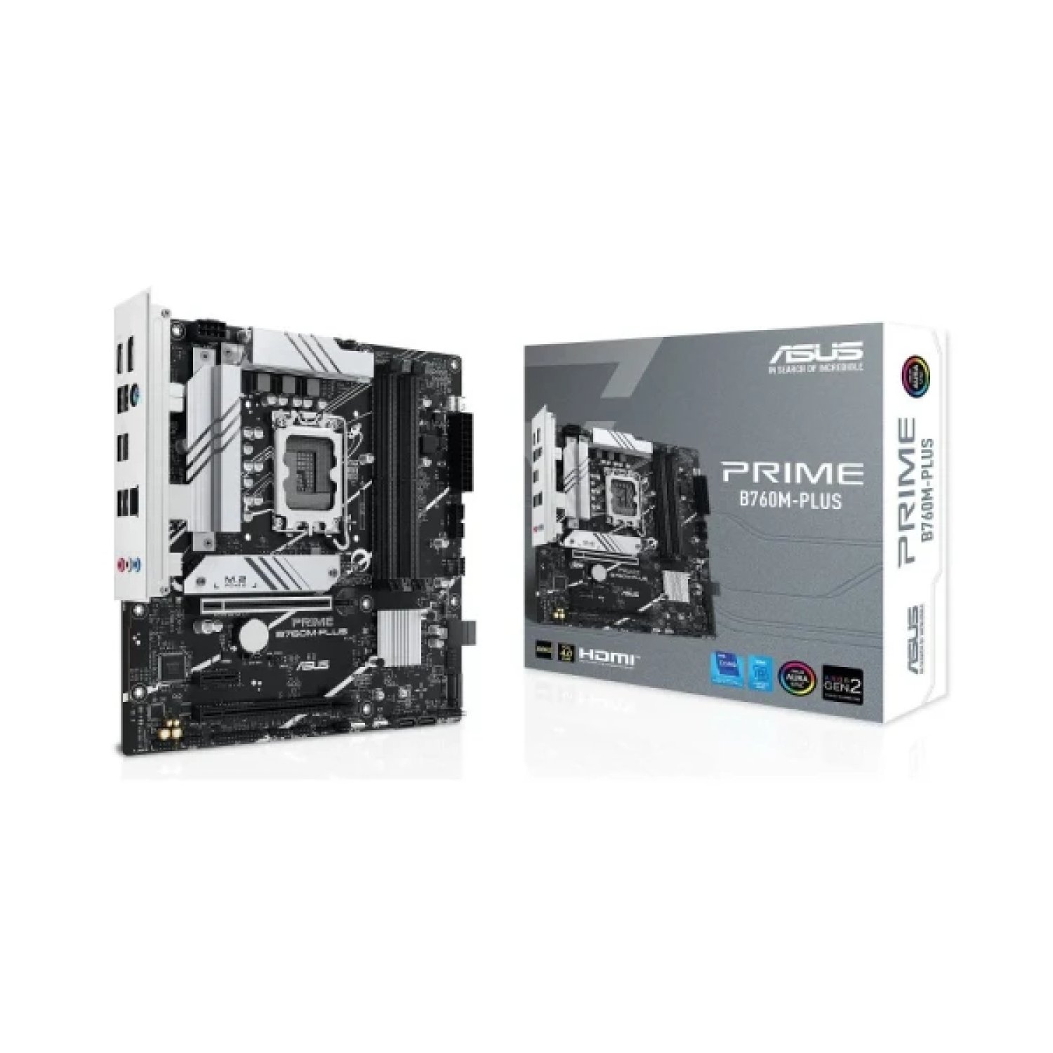 ASUS Prime B760M-Plus · Socket 1700 · 4 slots DDR5 · M-ATX · 2,5GB Ethernet