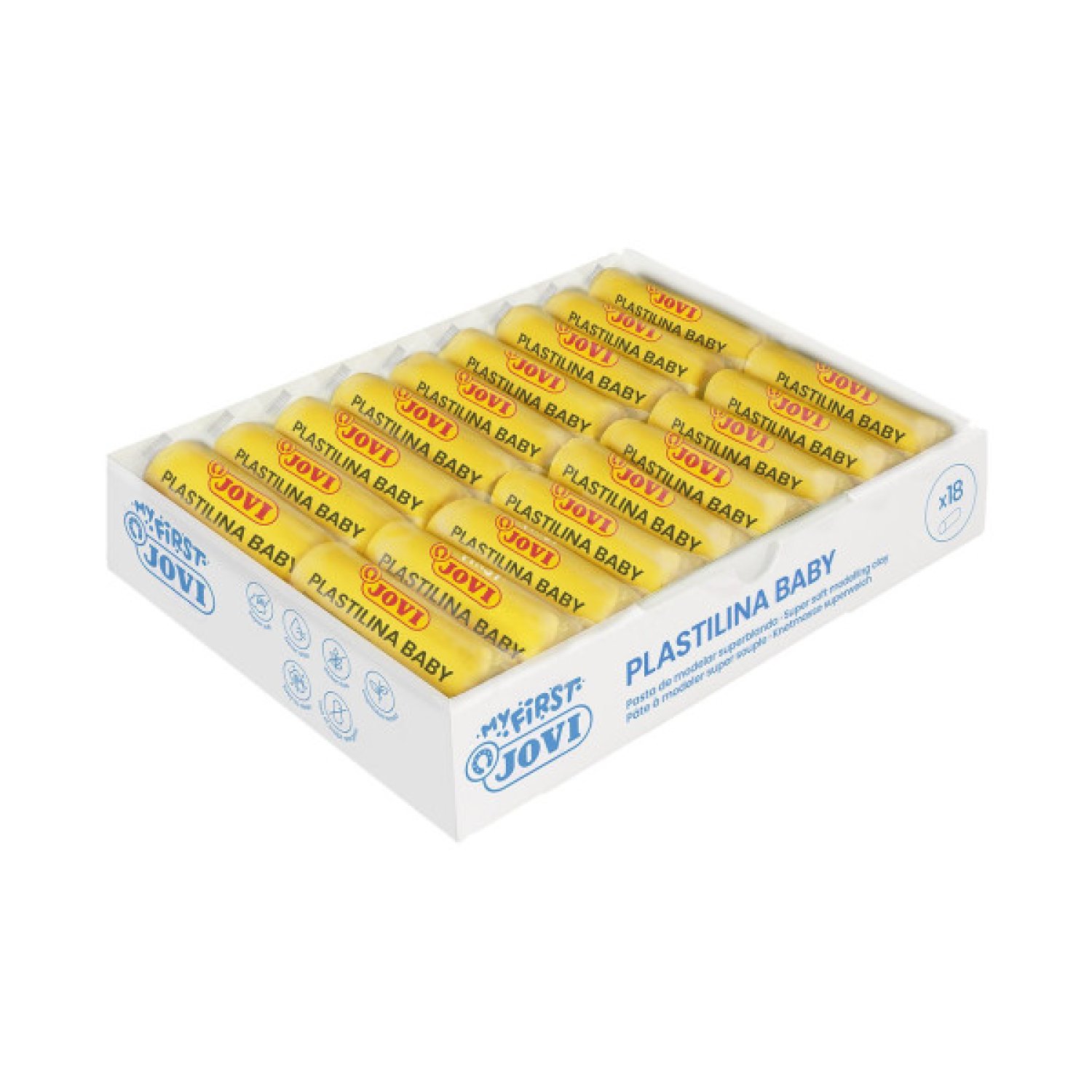 Jovi My First Plastilina · 18 Pastillas · Pasta Modelar Súper Blanda · 38g · Amarillo