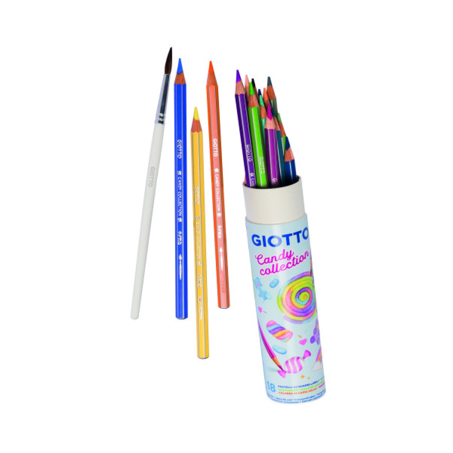 Giotto Lápices Acuarelables · Candy Collection · Estuche 18 Colores