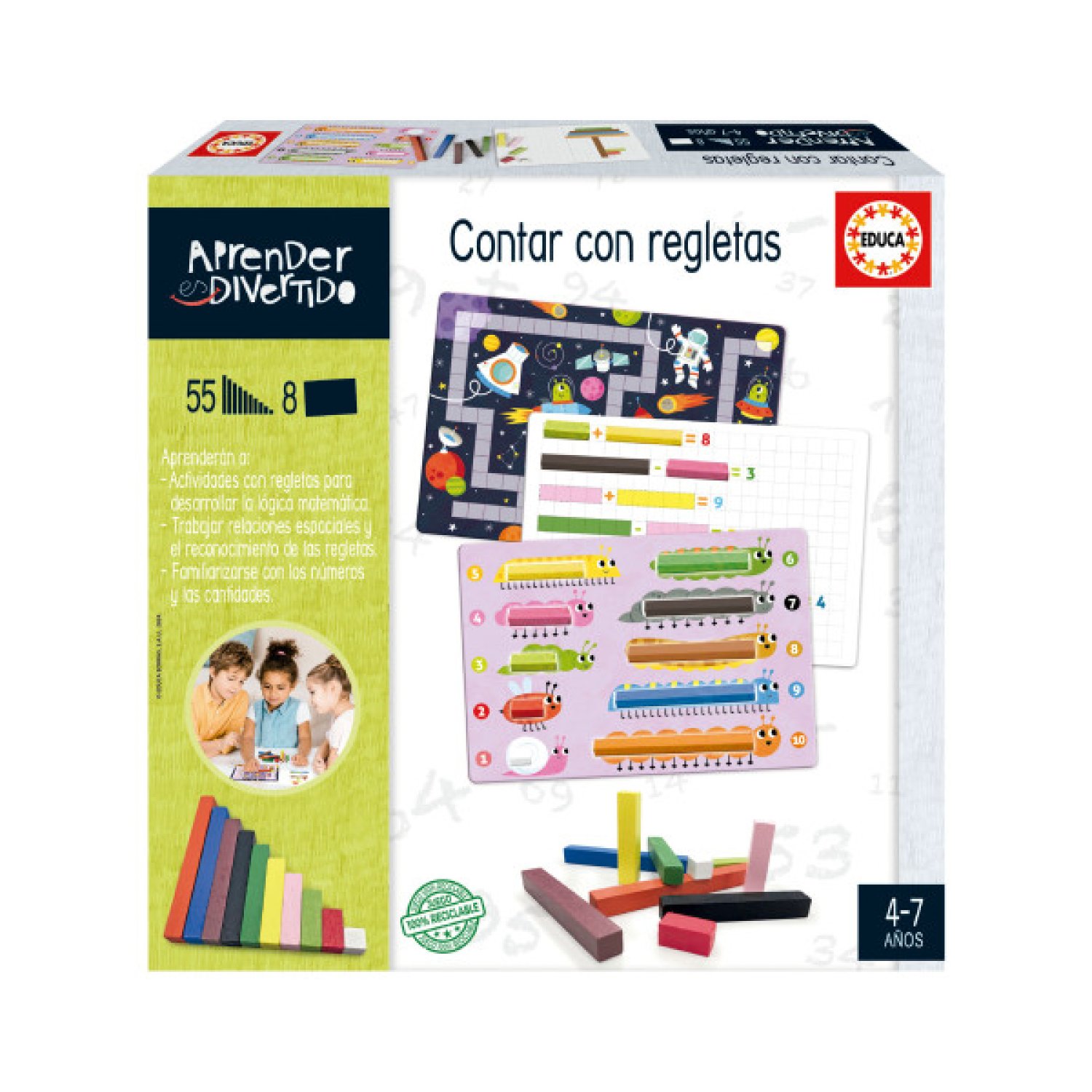 Educa Borrás · Juego Educativo Regletas · Aprender Contando · Matemáticas Infantil