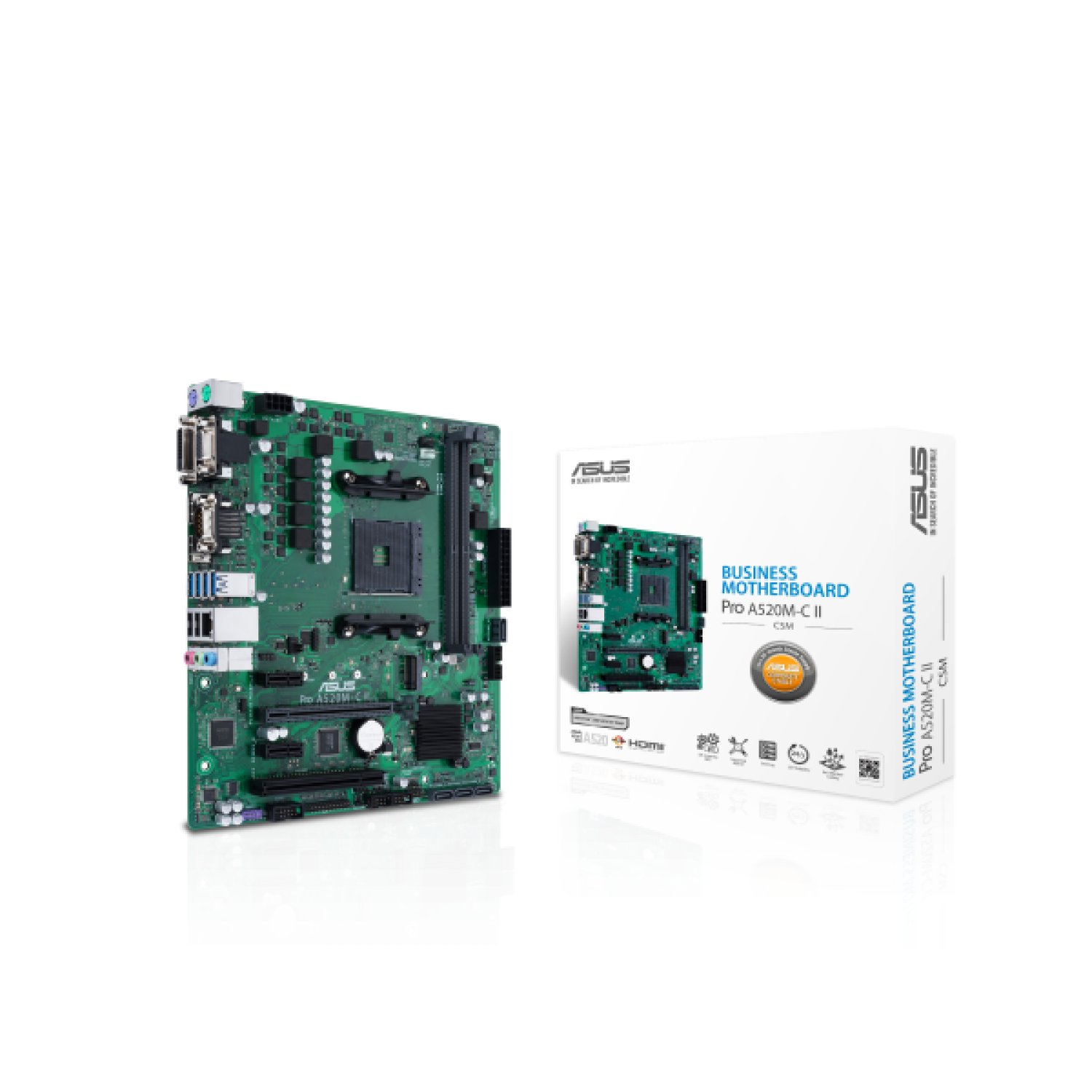 ASUS Pro A520M-C II · Placa Base Micro-ATX · Socket AM4 · AMD A520