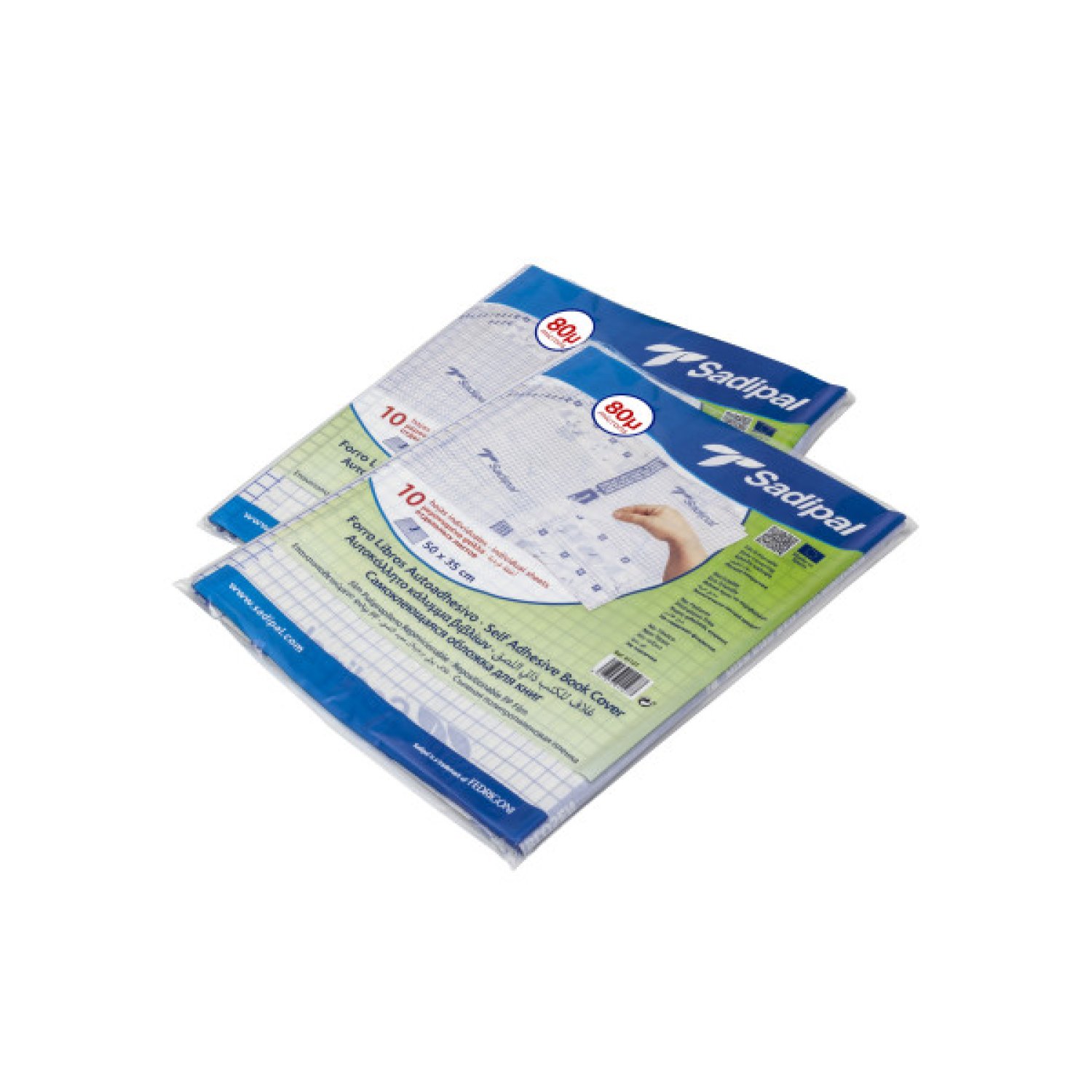 Sadipal · Forro Adhesivo Reposicionable · 10 Hojas · 0,50x0,35m · 80 Micras