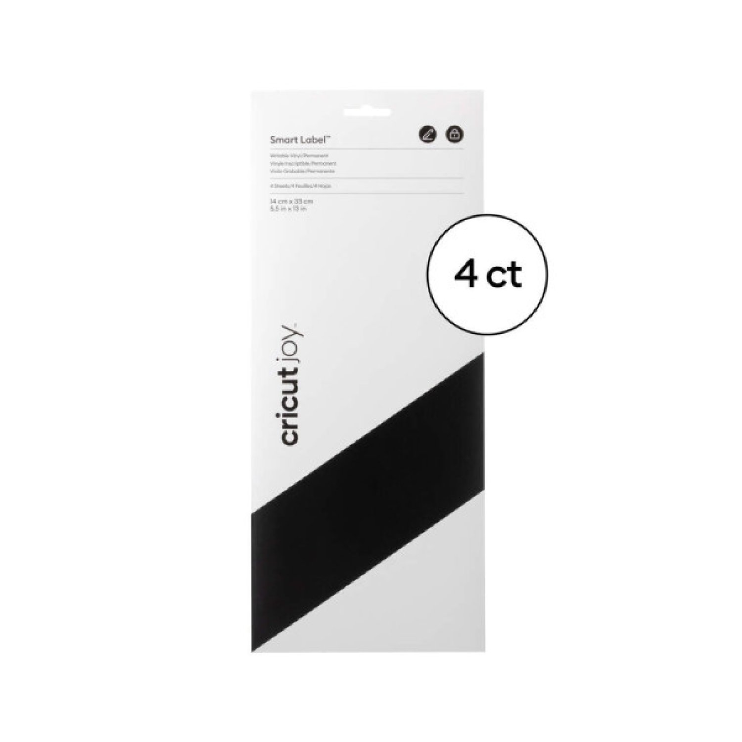 Cricut Smart Label · Etiqueta Autoadhesiva Permanente · Negro · 4 Piezas