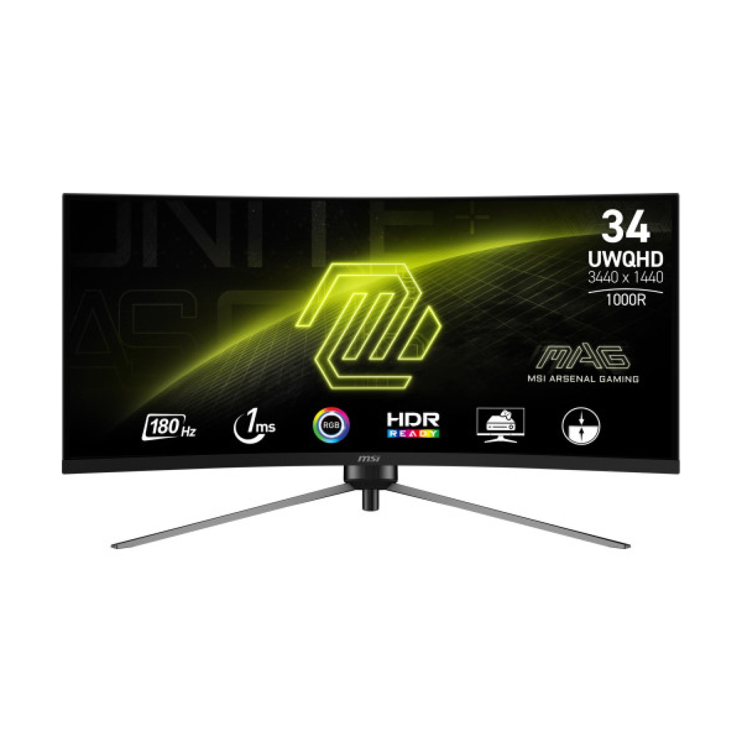 MSI MAG 345CQR · 34" UltraWide · 3440x1440 Dual Quad HD · Negro