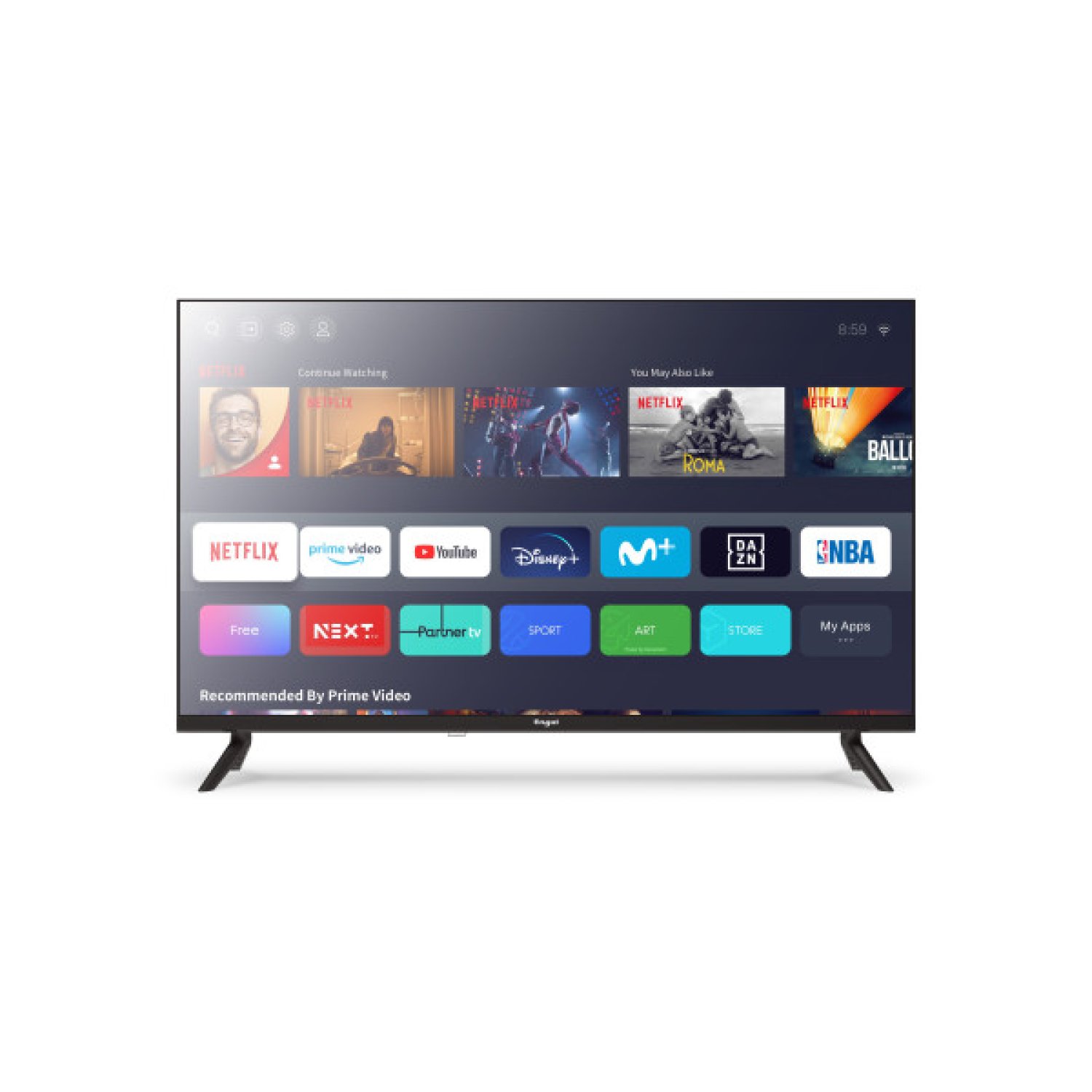 Engel TV 32" · HD Smart · TDT2 · Netflix y Amazon · Modo Hospitality