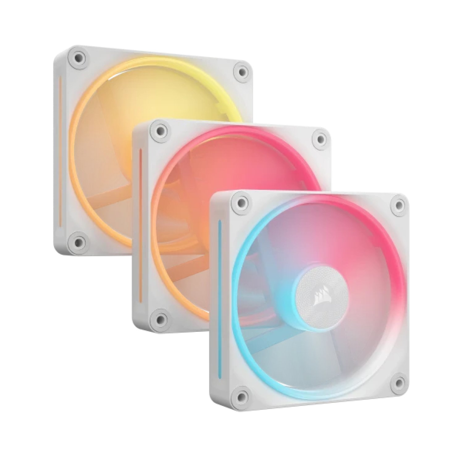 Corsair iCUE LINK LX120-R · Ventiladores RGB 120mm · Blanco · Pack 3 unidades