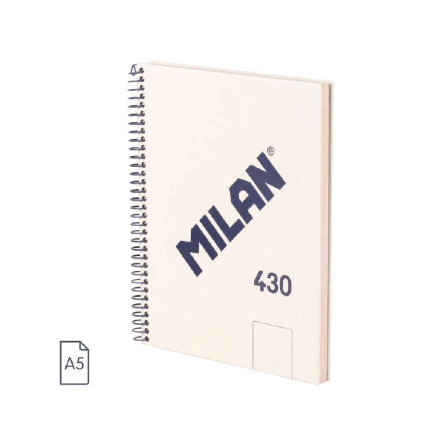 Milan Cuaderno A5 · Espiral · Tapa Dura · 80 Hojas 95gr · Beige