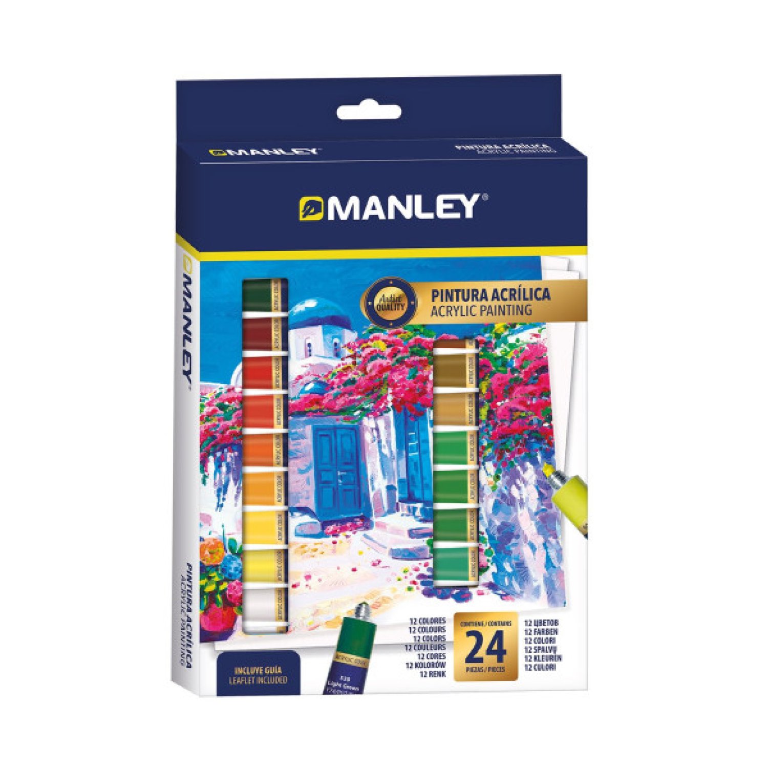 Manley · Estuche Pintura Acrílica · 24 colores x 12ml