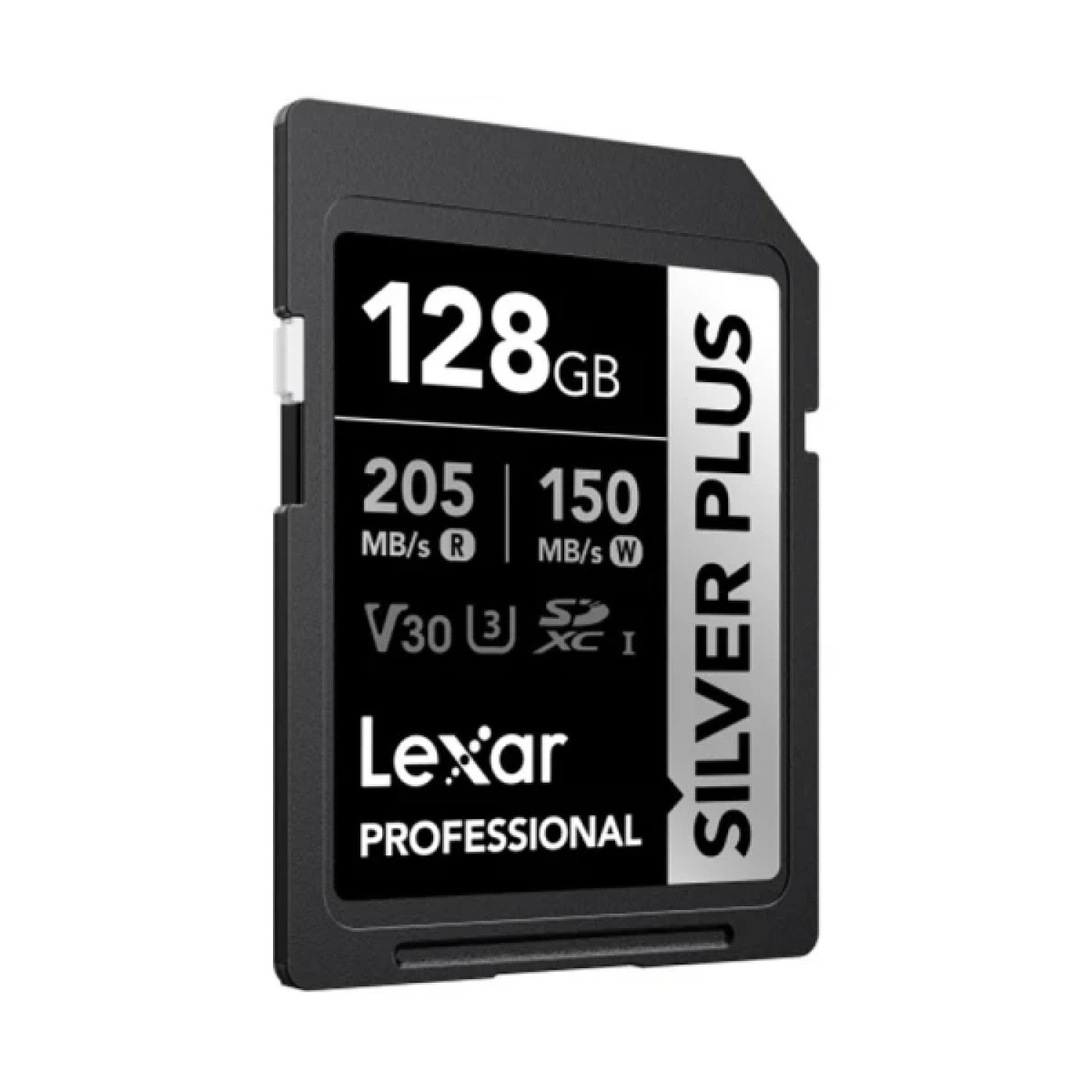 Lexar Professional Silver Plus · 128GB SDXC UHS-I · 205MB/s lectura · C10 V30 U3