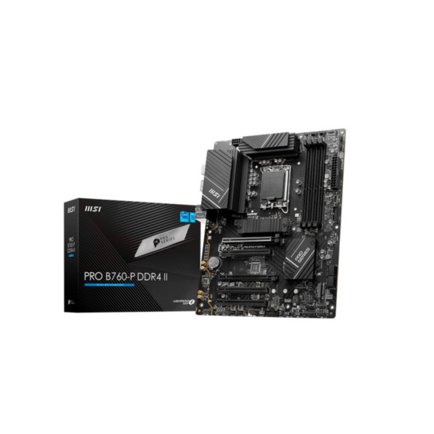 MSI Pro B760-P II · Socket 1700 · DDR5 · 4 SATA + 2 M.2 · 2.5GB Ethernet · ATX