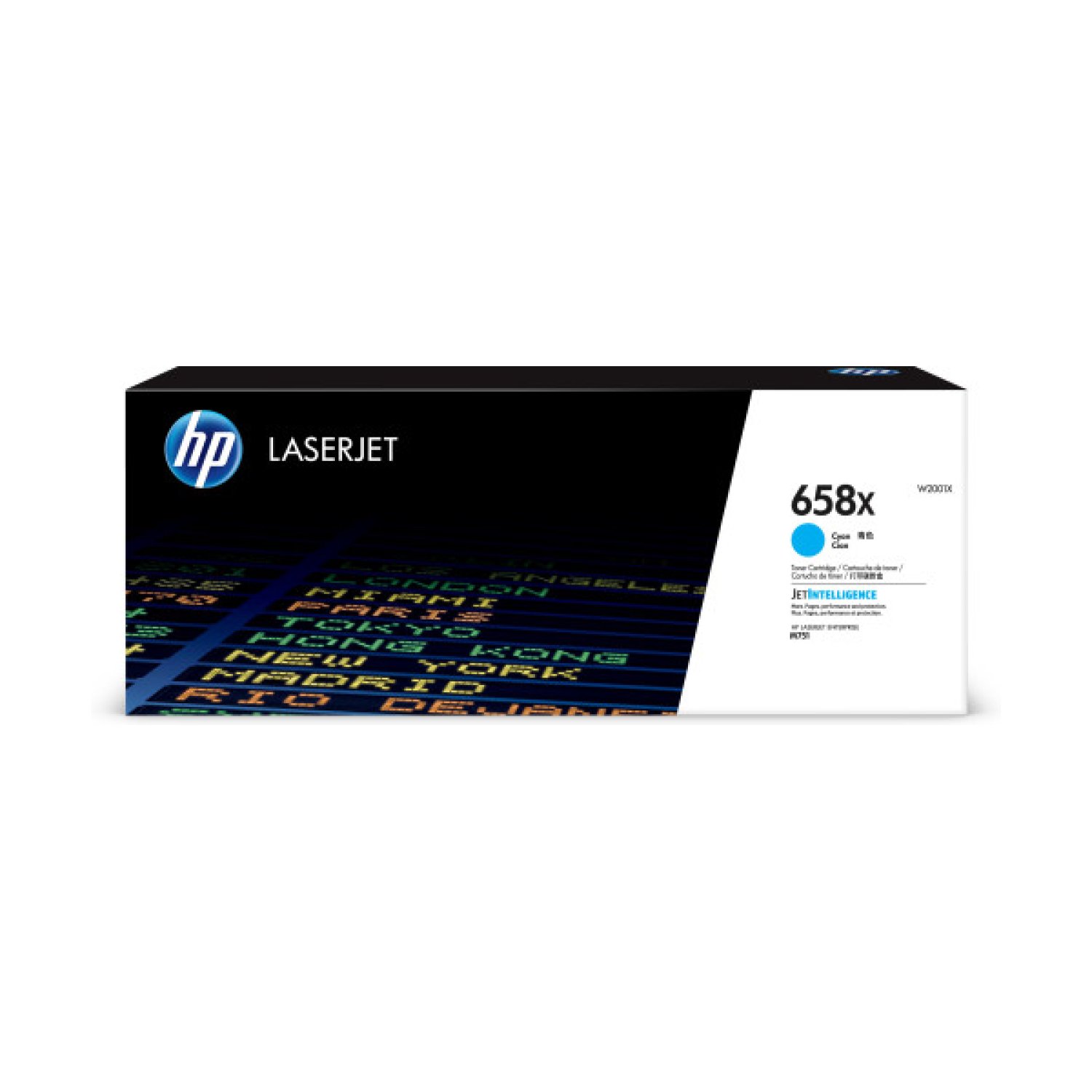 HP LaserJet 658X · Cartucho Tóner Original · Cian · Alta Capacidad