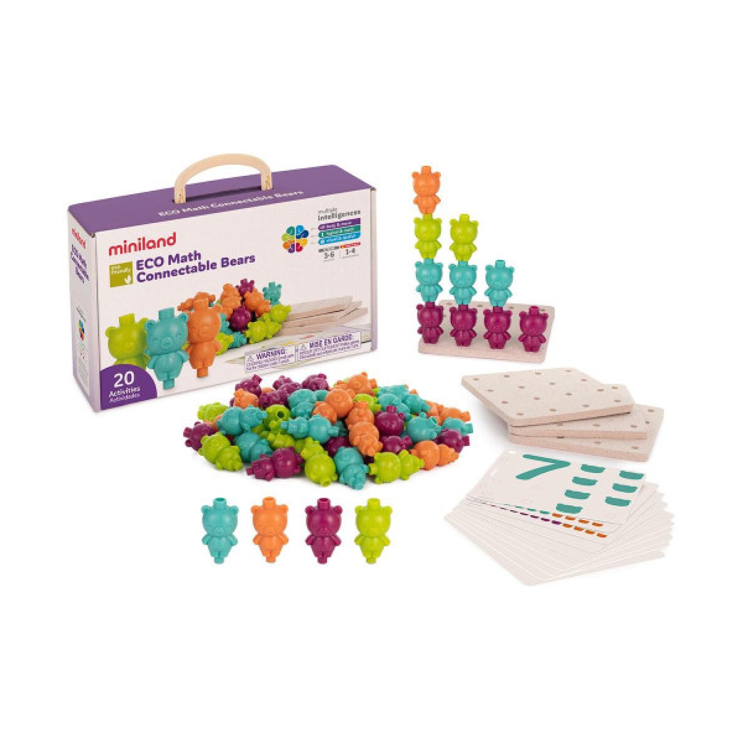 Miniland · Set Eco Math Osos Conectables · Juego Educativo Matemáticas