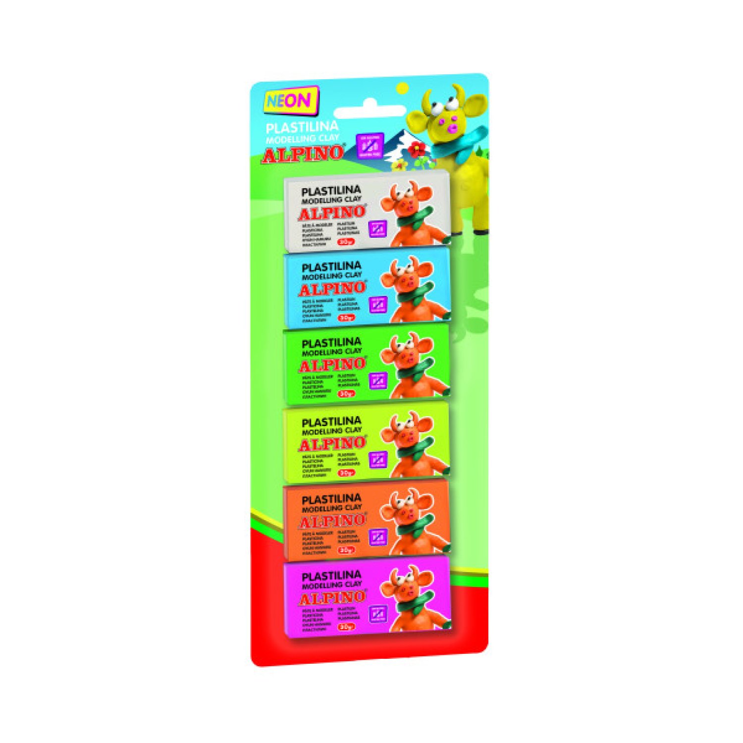 Alpino · Plastilina Fluorescente · 6 Unidades · 30g por unidad