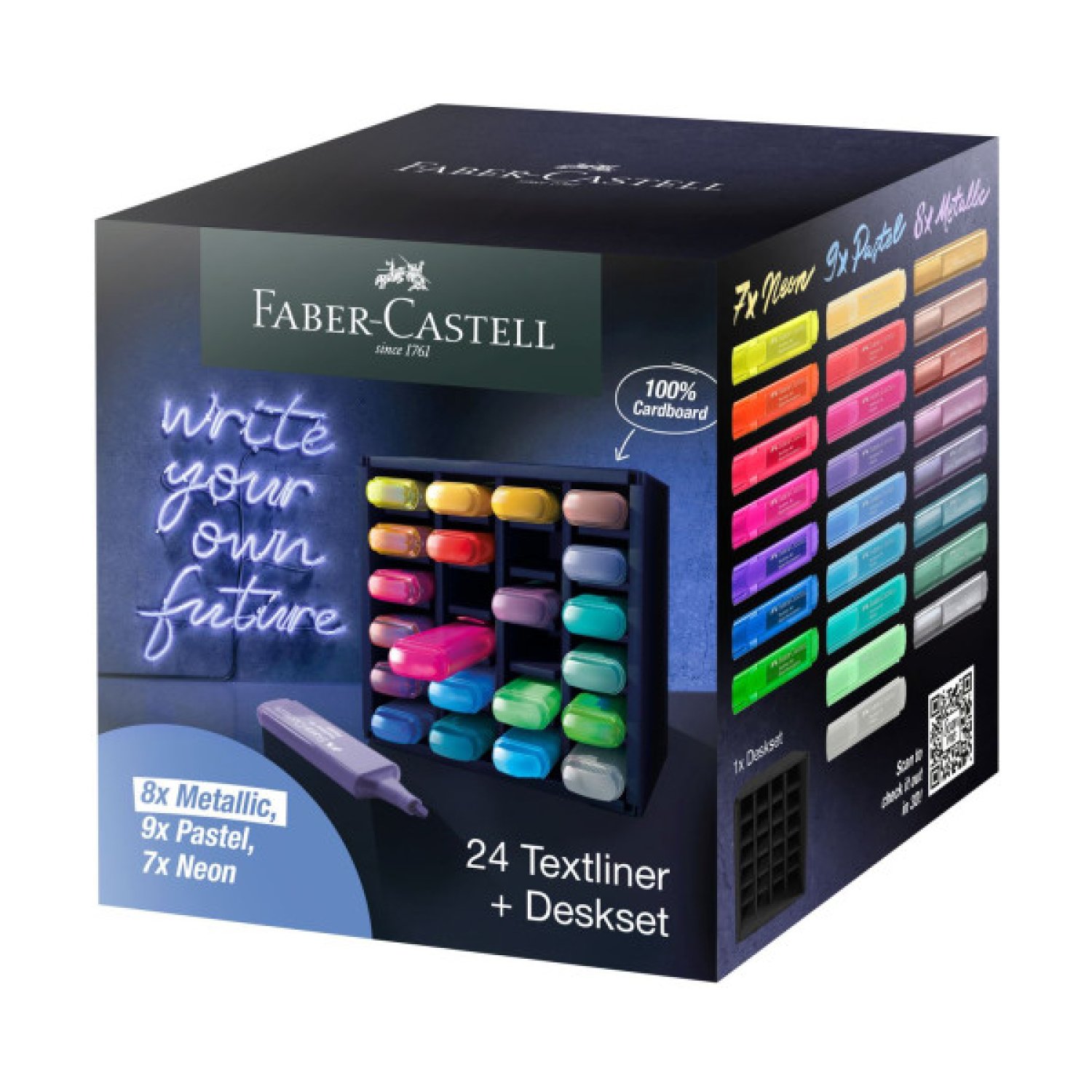 Faber-Castell · Set 24 Marcadores · Punta de Cincel · Multicolor