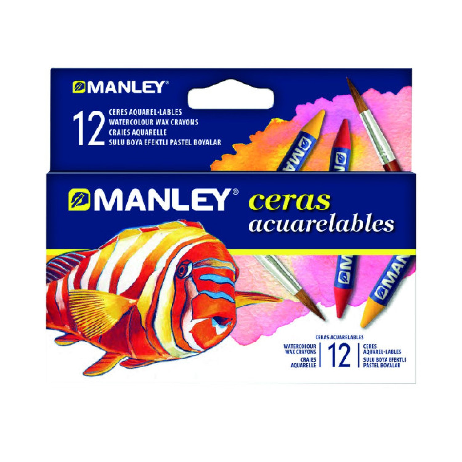 Manley · Ceras Acuarelables · Estuche 12 Colores