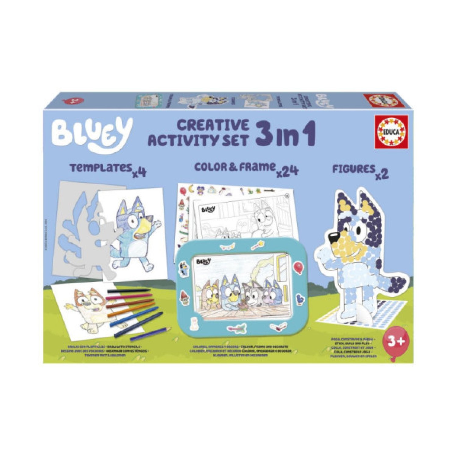 Educa Borrás · Set 3 en 1 Bluey · Juego Creativo de Manualidades