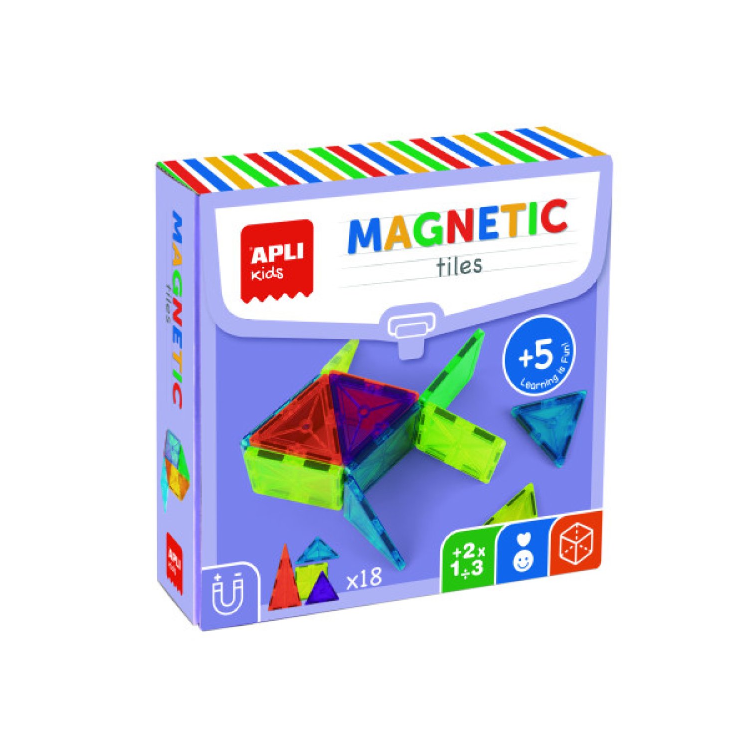 Apli · Bloques Magnéticos Transparentes · 18 Piezas