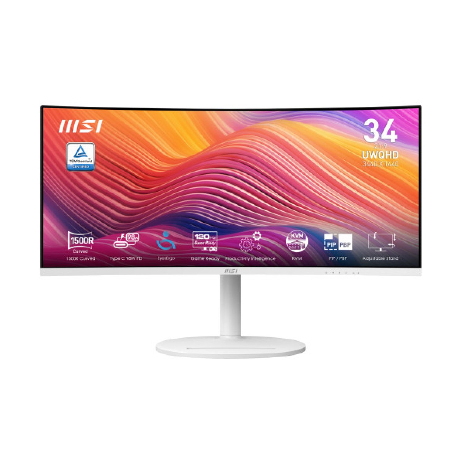 MSI Modern MD342CQPW · 34" VA Curvo · 3440x1440 · 120Hz · Blanco
