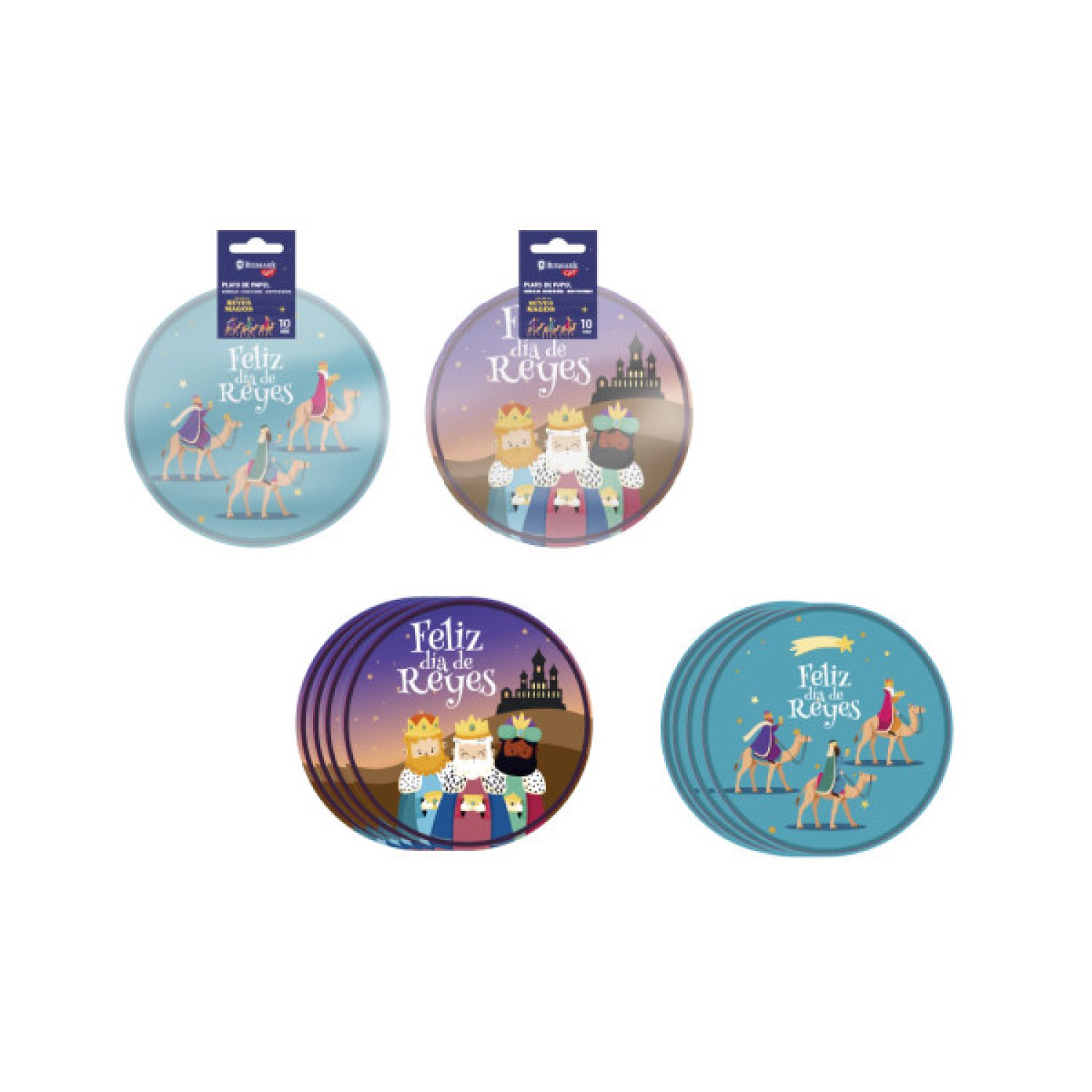 Bismark · Pack 10 Platos Reyes Magos · 23 cm · Navidad