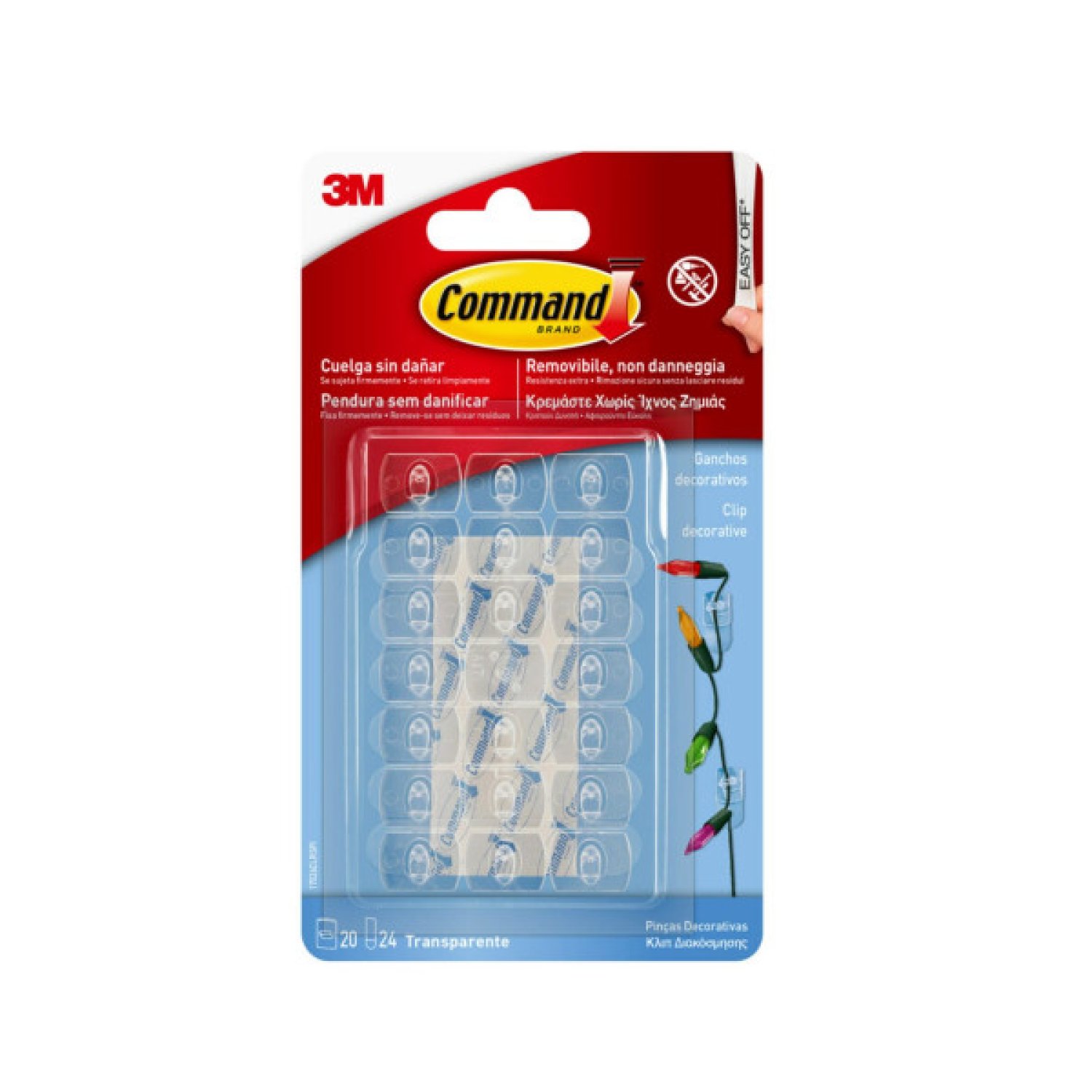3M Command · Ganchos Adhesivos Pequeños · 3 Unidades · Carga 225g · Punta Alambre