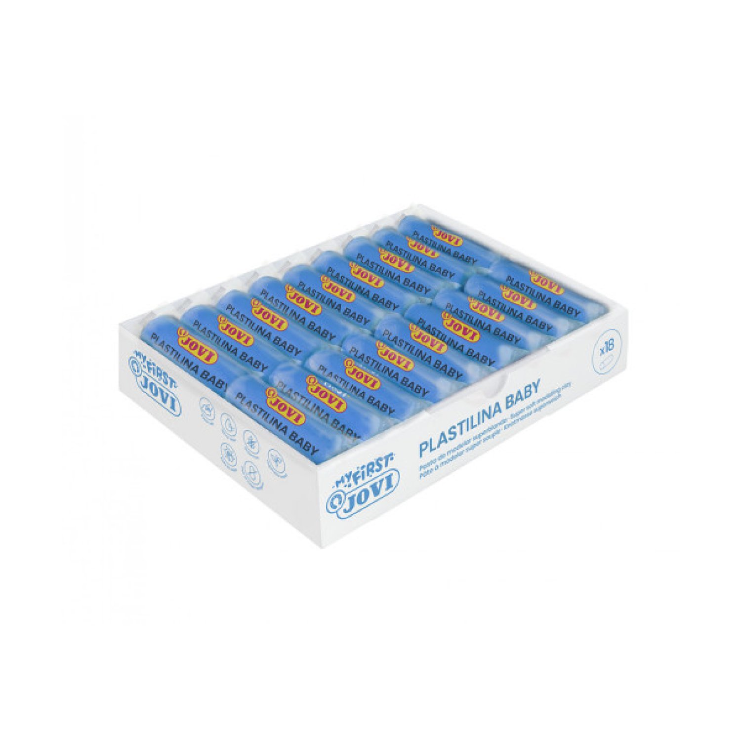 Jovi My First Plastilina · Pasta Modelar Bebé · 18 Pastillas · 38g · Azul Súper Blanda