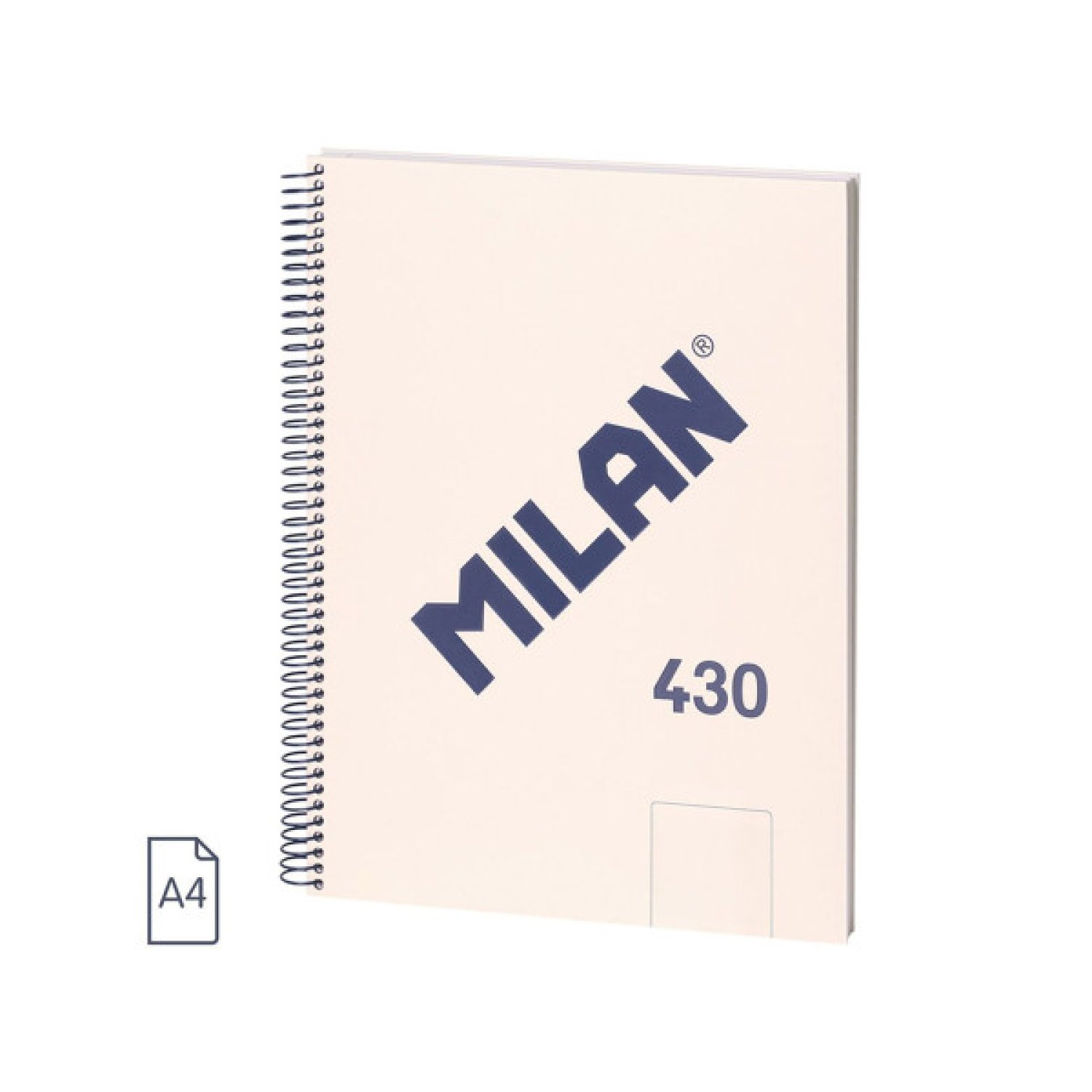 Milan Cuaderno A4 · Espiral Tapa Dura · 80 Hojas 95gr · Colección 430 Since 1918 · Beige