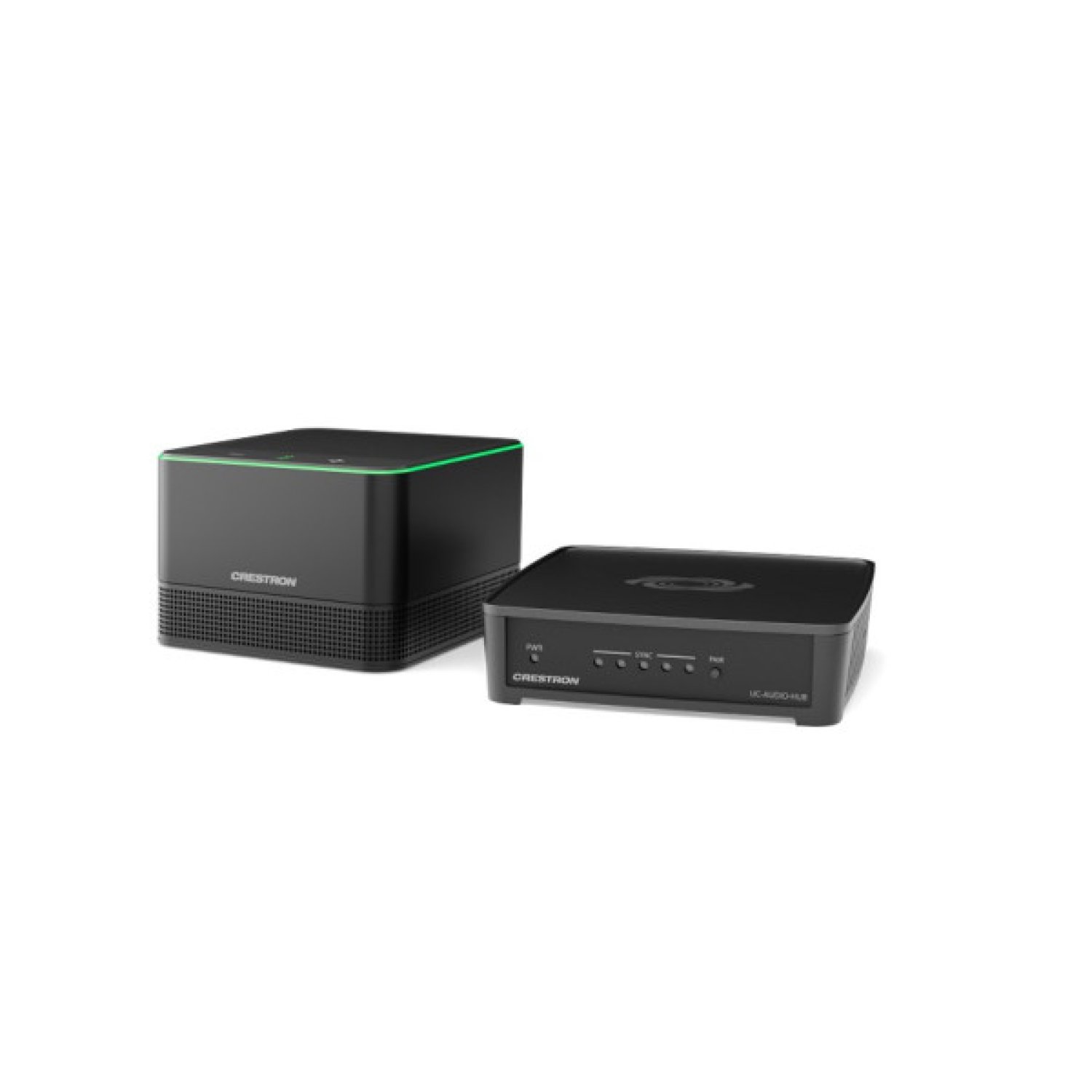 Crestron Flex Pod · Kit Audio Inalámbrico · Hub + Pod · Negro