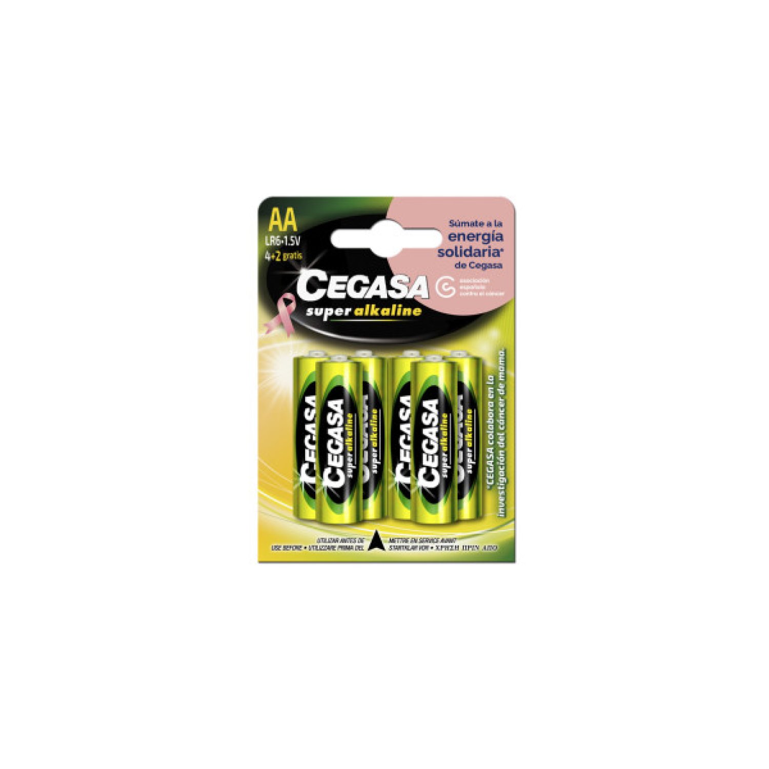 Cegasa · Pilas Super Alkalinas LR6 AA · Pack 4+2 Unidades · E91