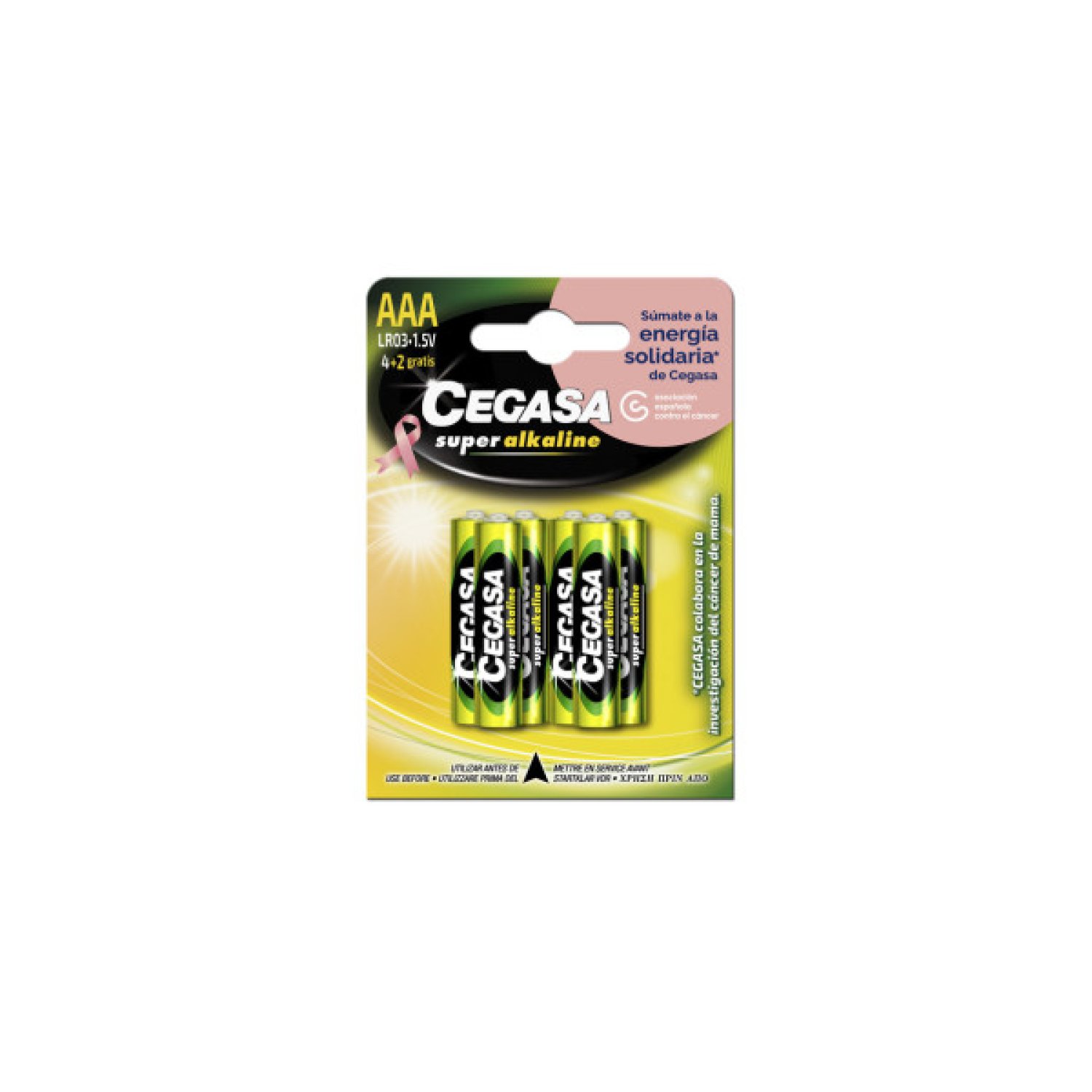 Cegasa · Pilas Super Alcalinas LR03 AAA · Pack 4+2 Unidades