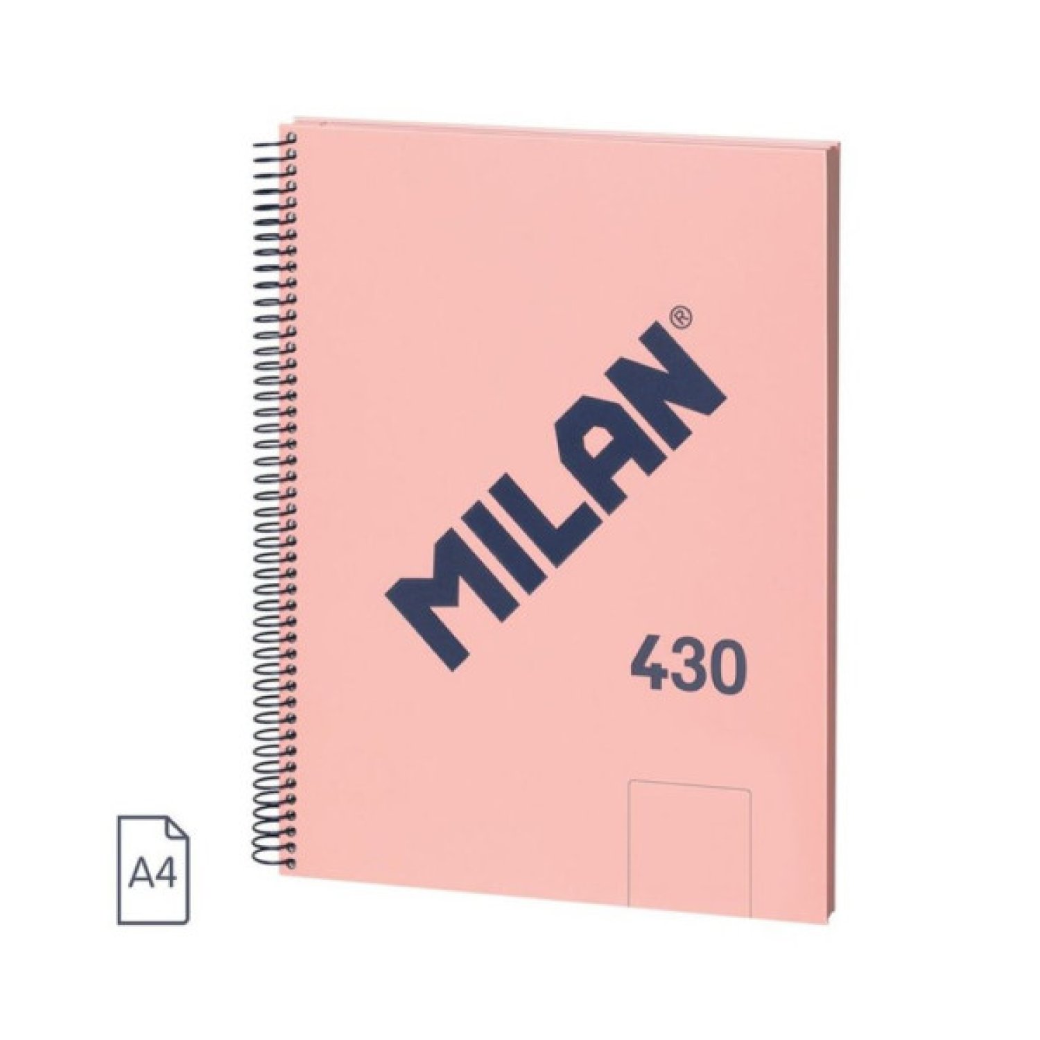 Milan Cuaderno A4 · Espiral Tapa Dura · 80 Hojas 95gr · Rosa Colección 430 Since 1918