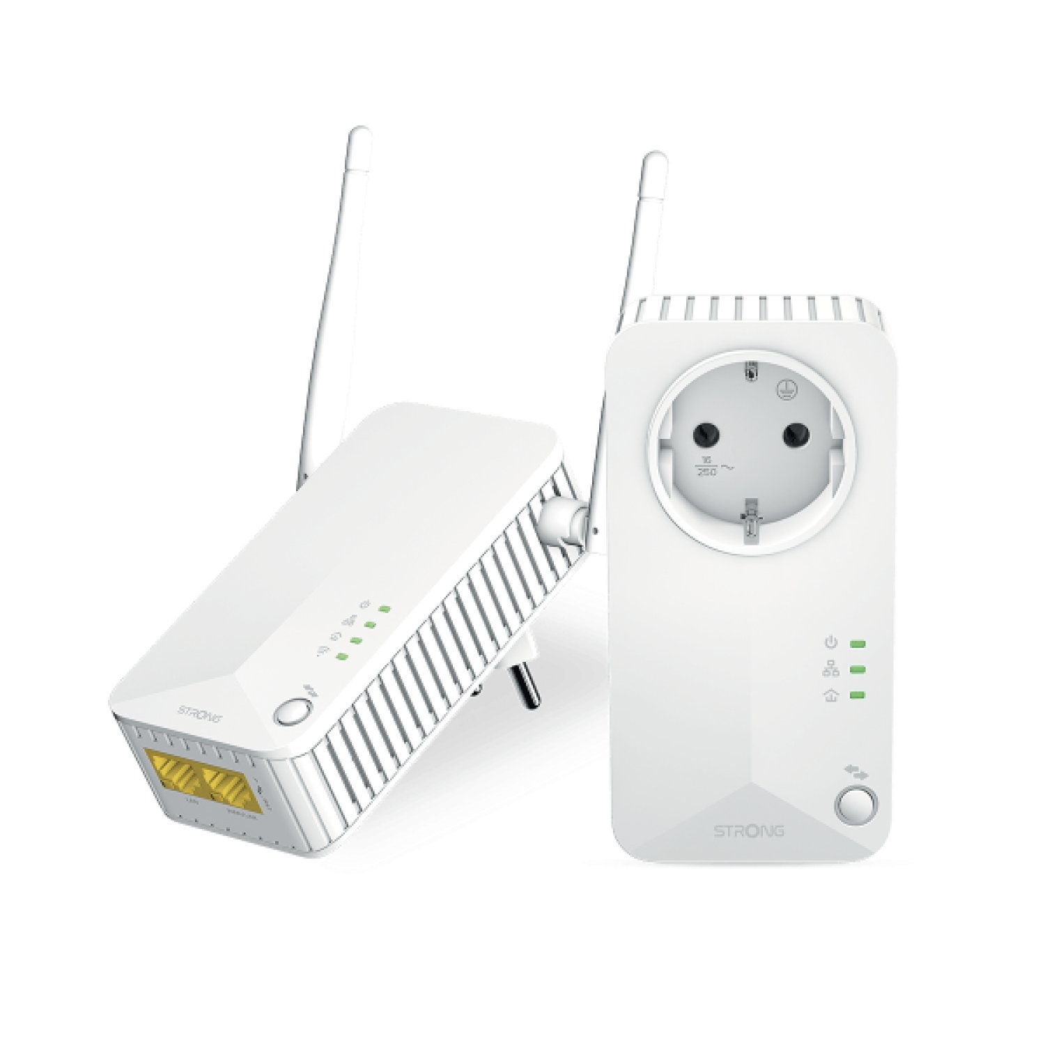 Strong Powerline Wi-Fi 600 · 600 Mbps · Ethernet + WiFi · Kit Blanco