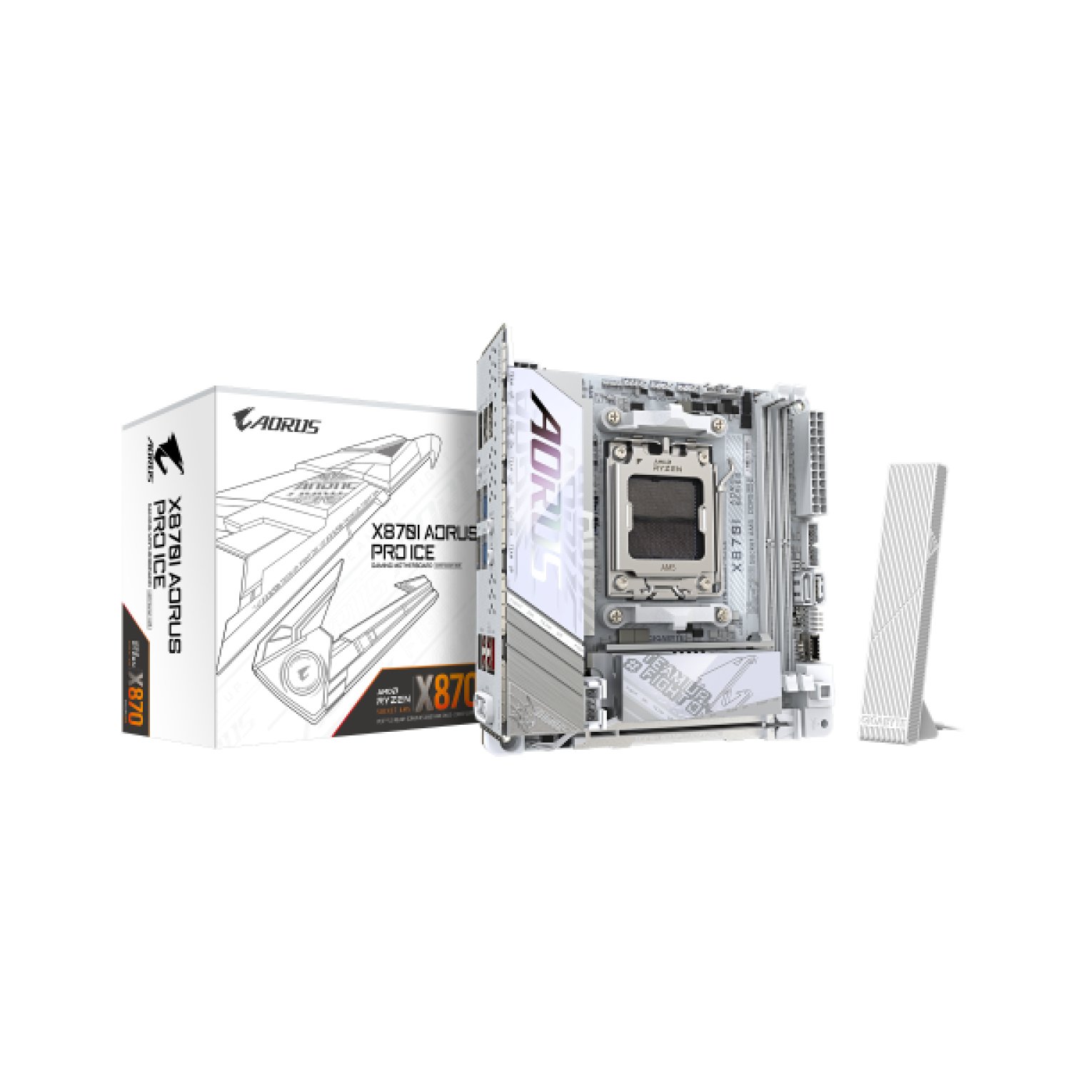 Gigabyte X870I AORUS Pro Ice · Ryzen 9000 · DDR5 8400MHz · PCIe 5.0 · WiFi 7 · USB 4