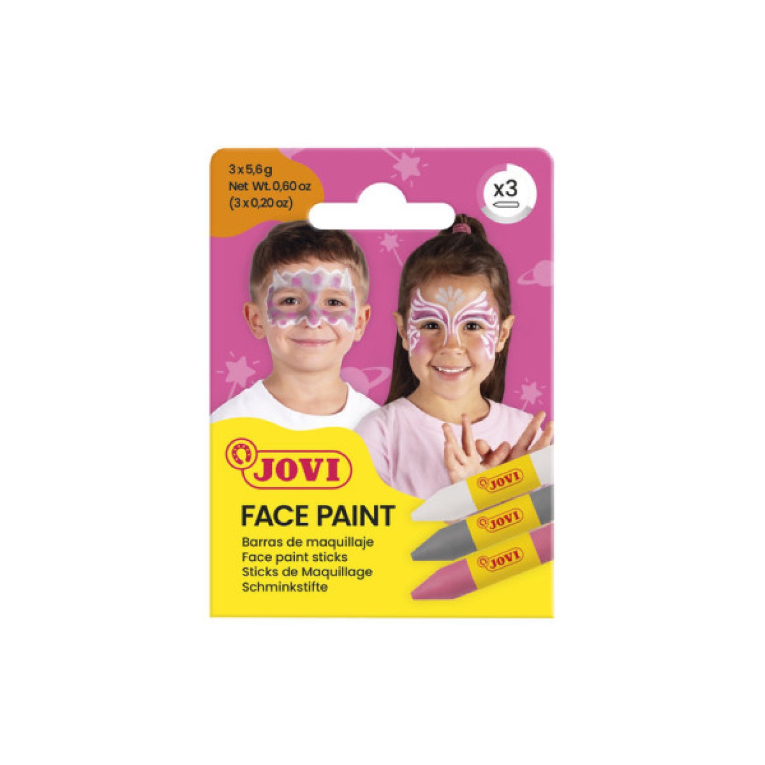 Jovi Face Paint · Set de 3 Barras Fantasy · Maquillaje Artístico