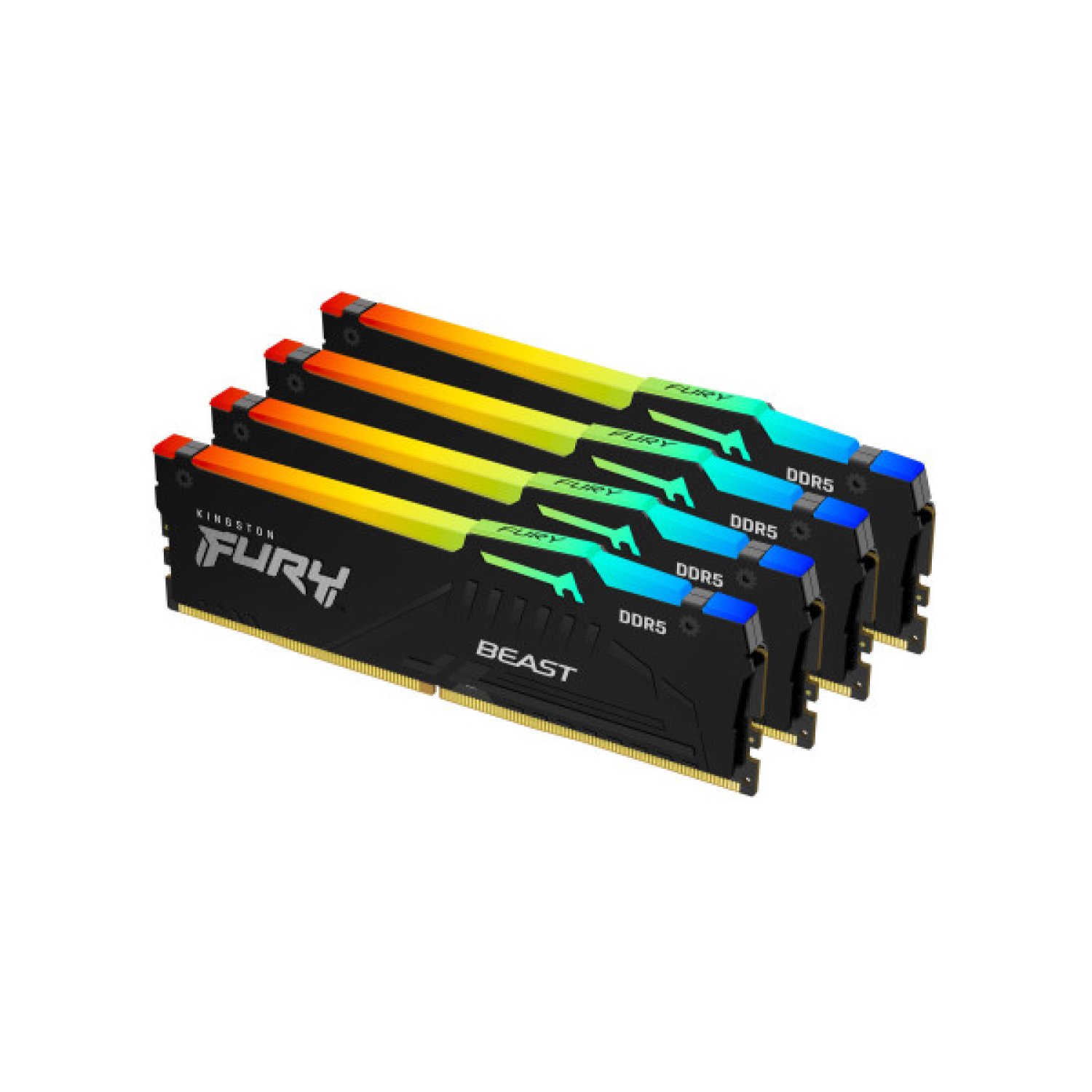 Kingston FURY Beast RGB · 64GB Kit (4x16GB) · DDR5 · Memoria RAM de Alto Rendimiento