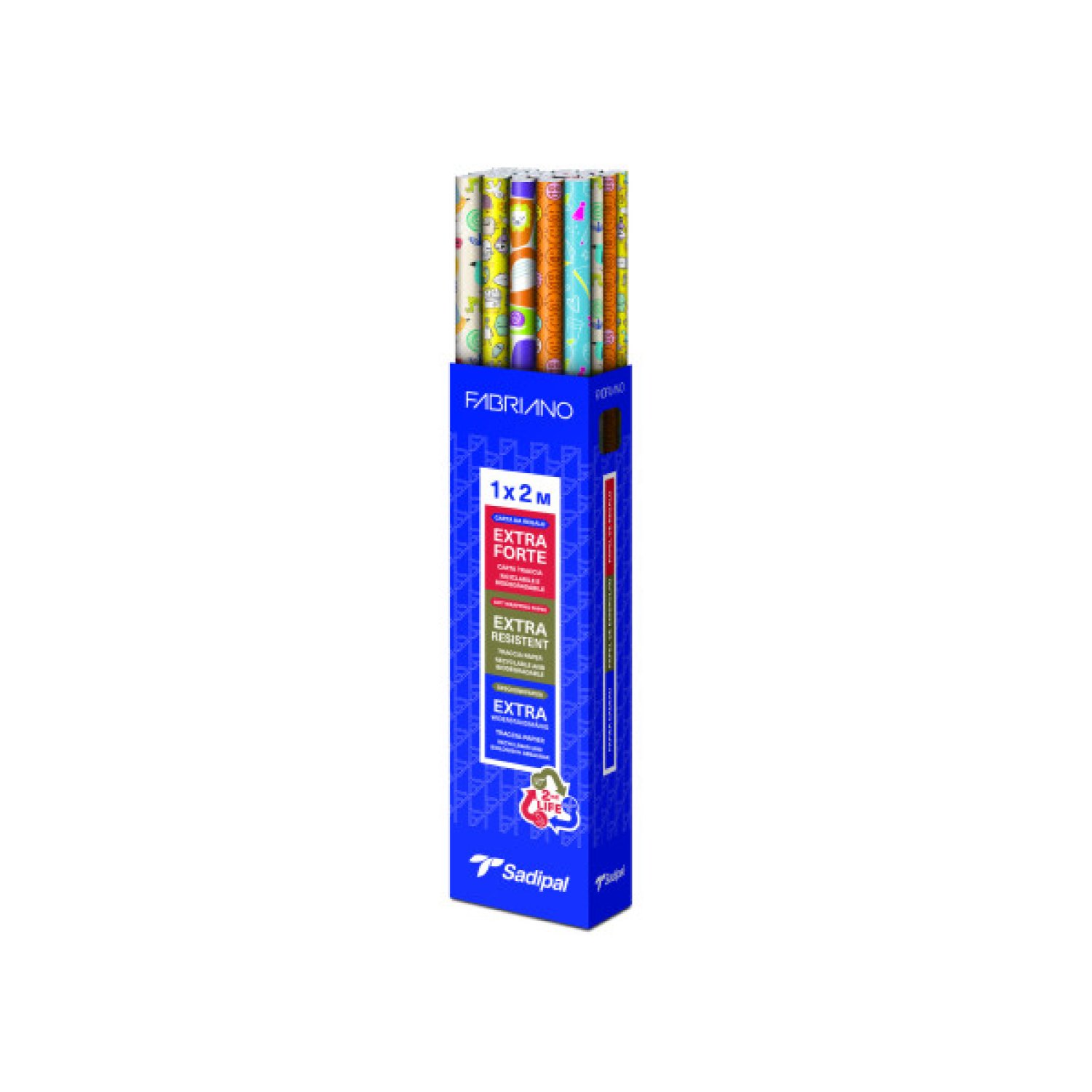 Sadipal · Expositor Papel Regalo · 30 rollos · 5 diseños · 1x2 m · Happy Moments Kids