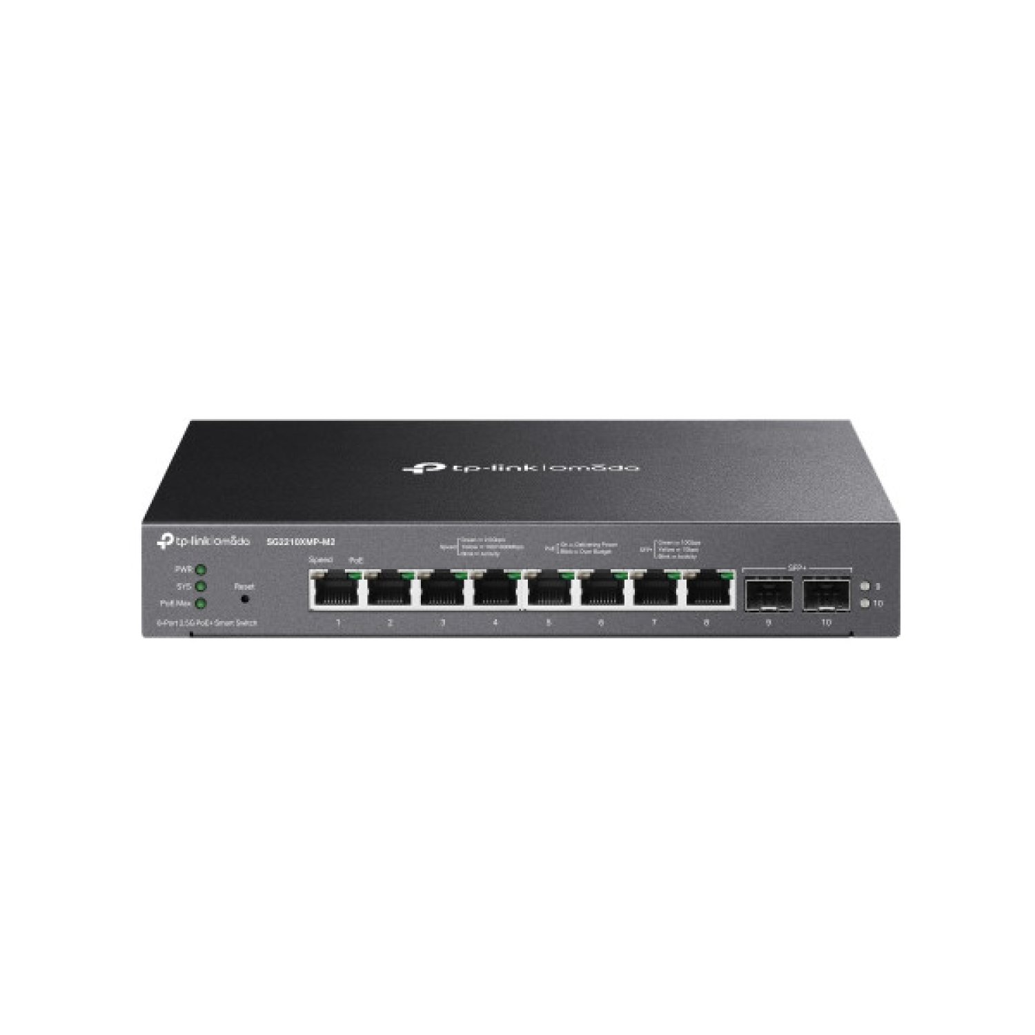 TP-Link Omada SG2210XMP-M2 · Switch Gestionado L2/L2+ · 10 Puertos 2.5G · PoE · Negro