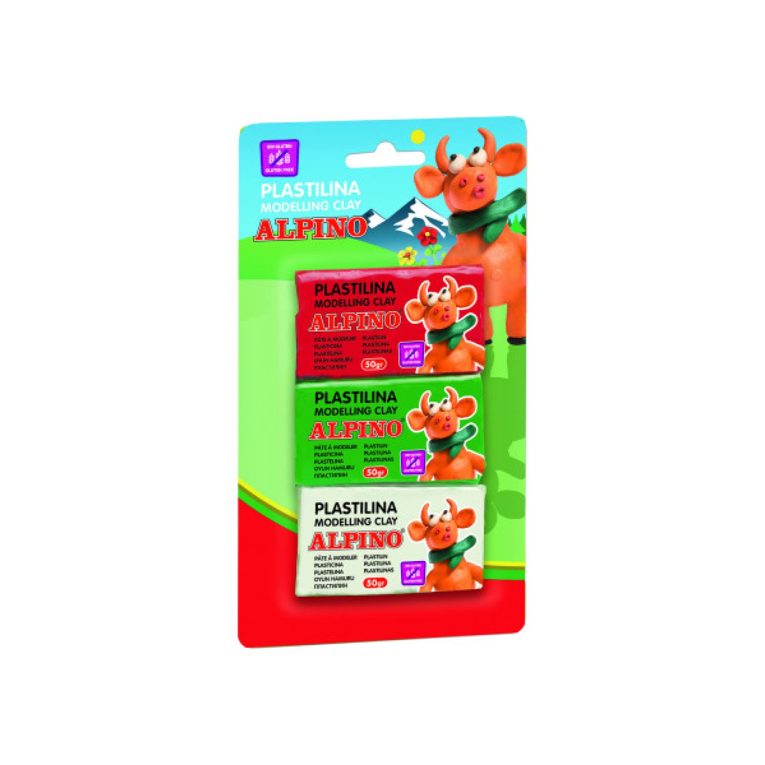 Alpino · Plastilina · 3 Unidades x 50g · Pack Escolar