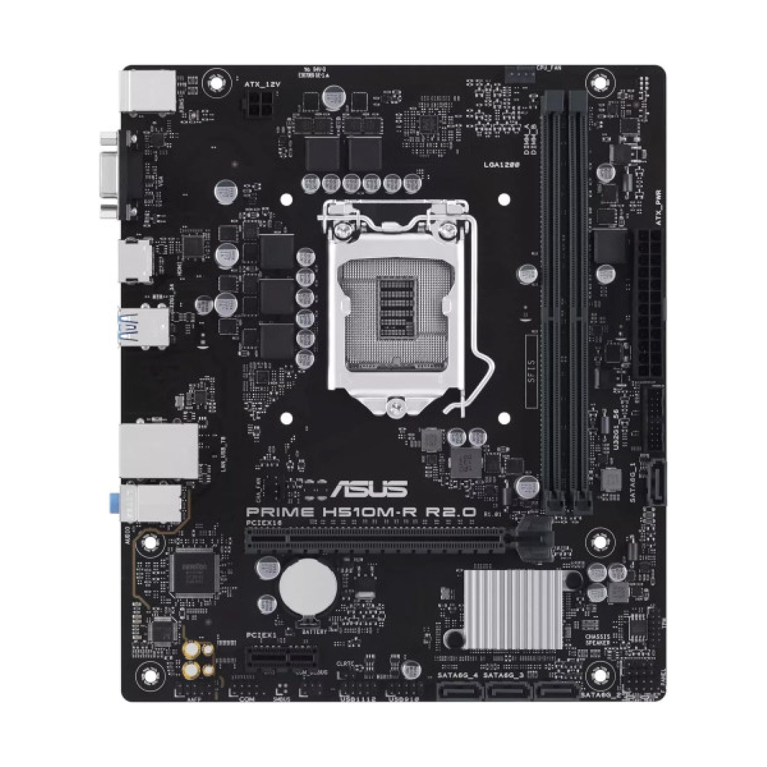 Asus Prime H510M-R-SI · Socket 1200 · H510 · 2x DDR4 · VGA+DVI+HDMI · Gigabit · mATX