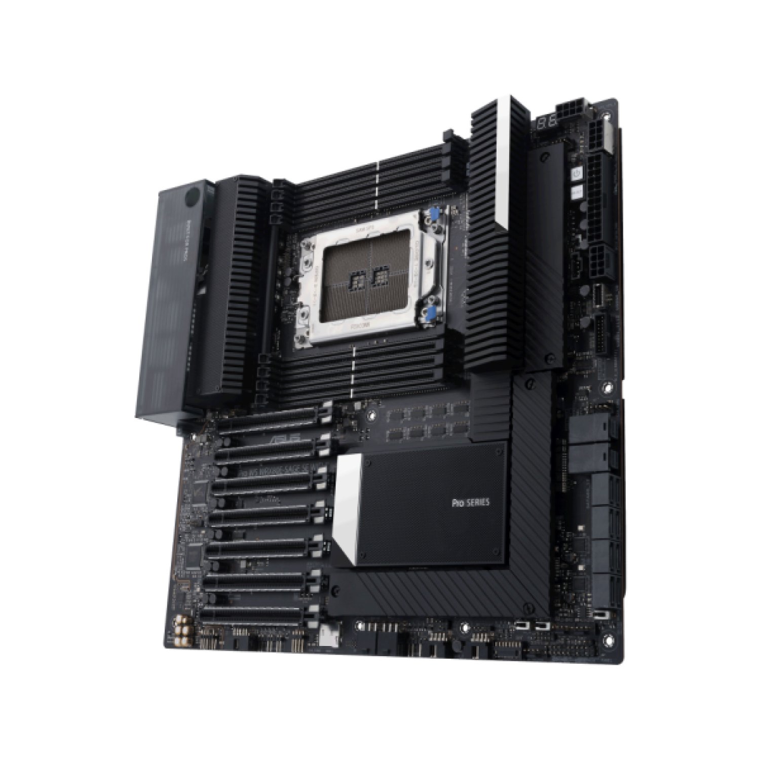 ASUS Pro WS WRX90E-SAGE SE · AMD sTRX5 · 8 DDR5 · 4 SATA3 + 4 M.2 · Dual LAN 1GB/10GB · USB4.0 + USB3.2