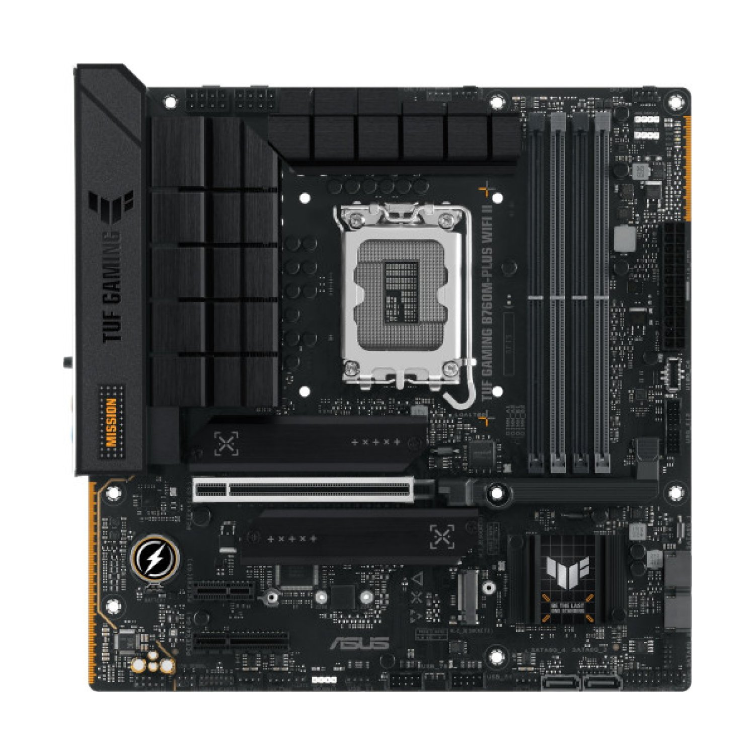 ASUS TUF Gaming B760M-Plus WiFi II · Socket 1700 · 4 DDR5 · M.2 NVMe · WiFi 6E · Bluetooth 5.2