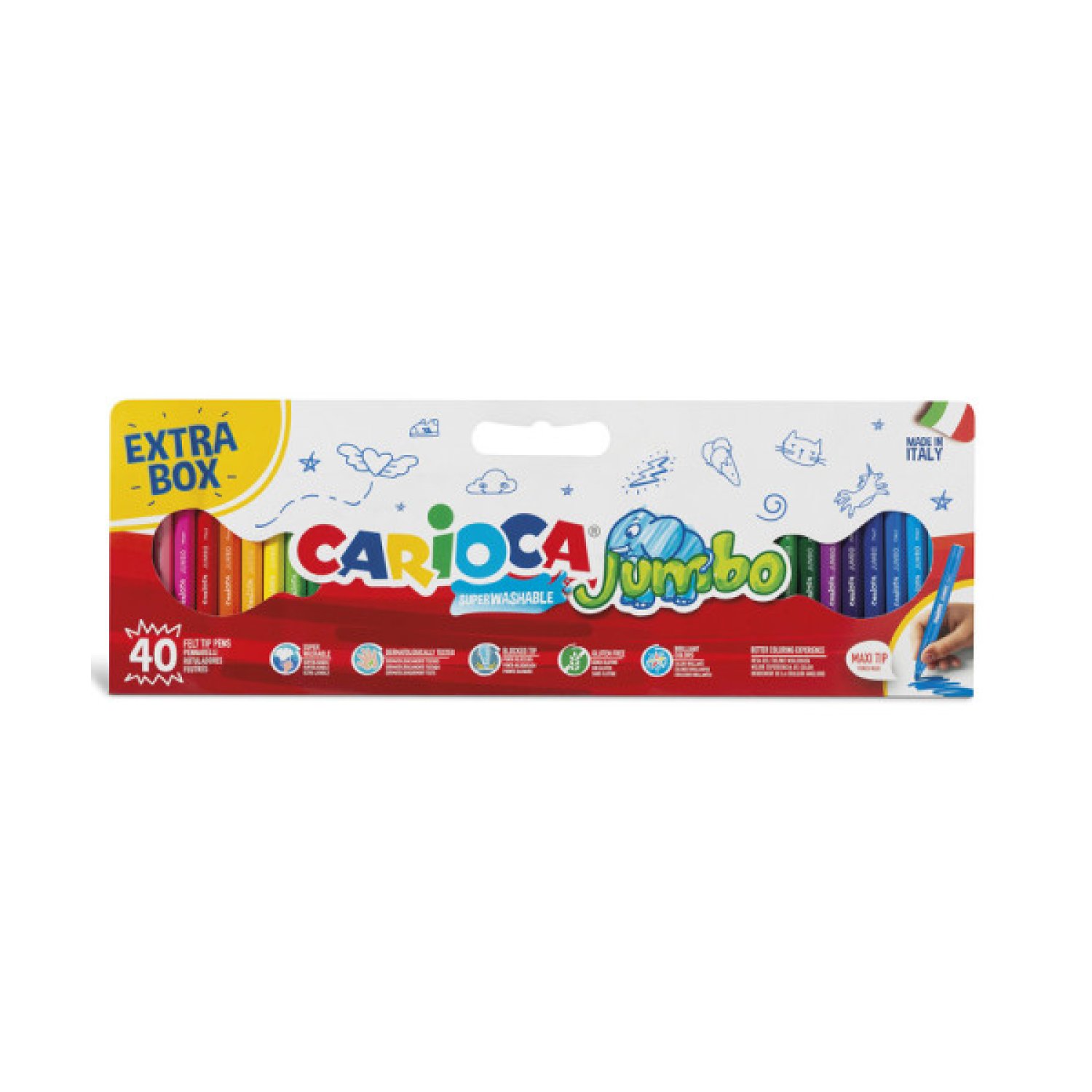 Carioca · Rotuladores Jumbo · Pack 40 Unidades · Trazo Grueso