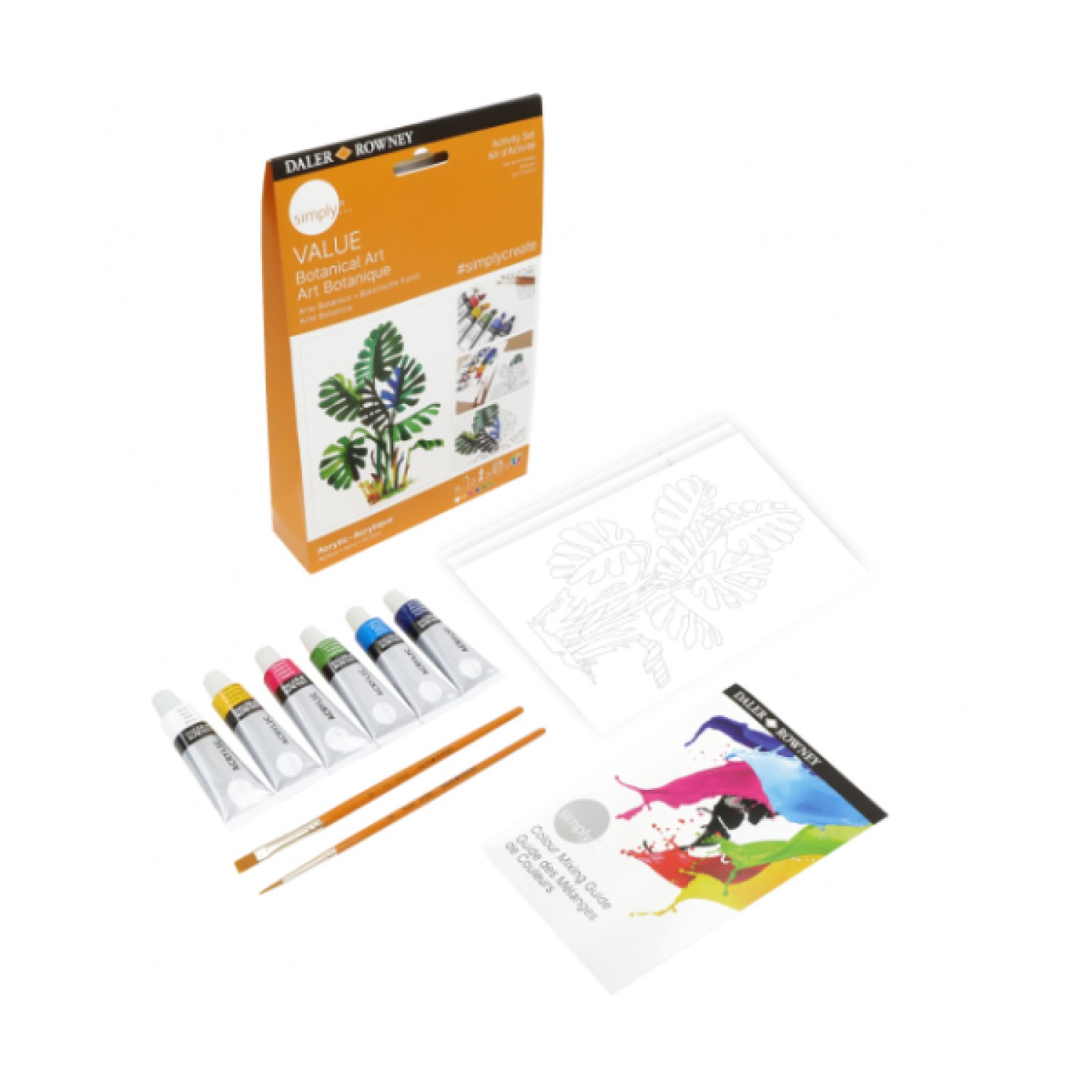 Daler Rowney · Set Pintura Acrílica Botánico · Colores Variados