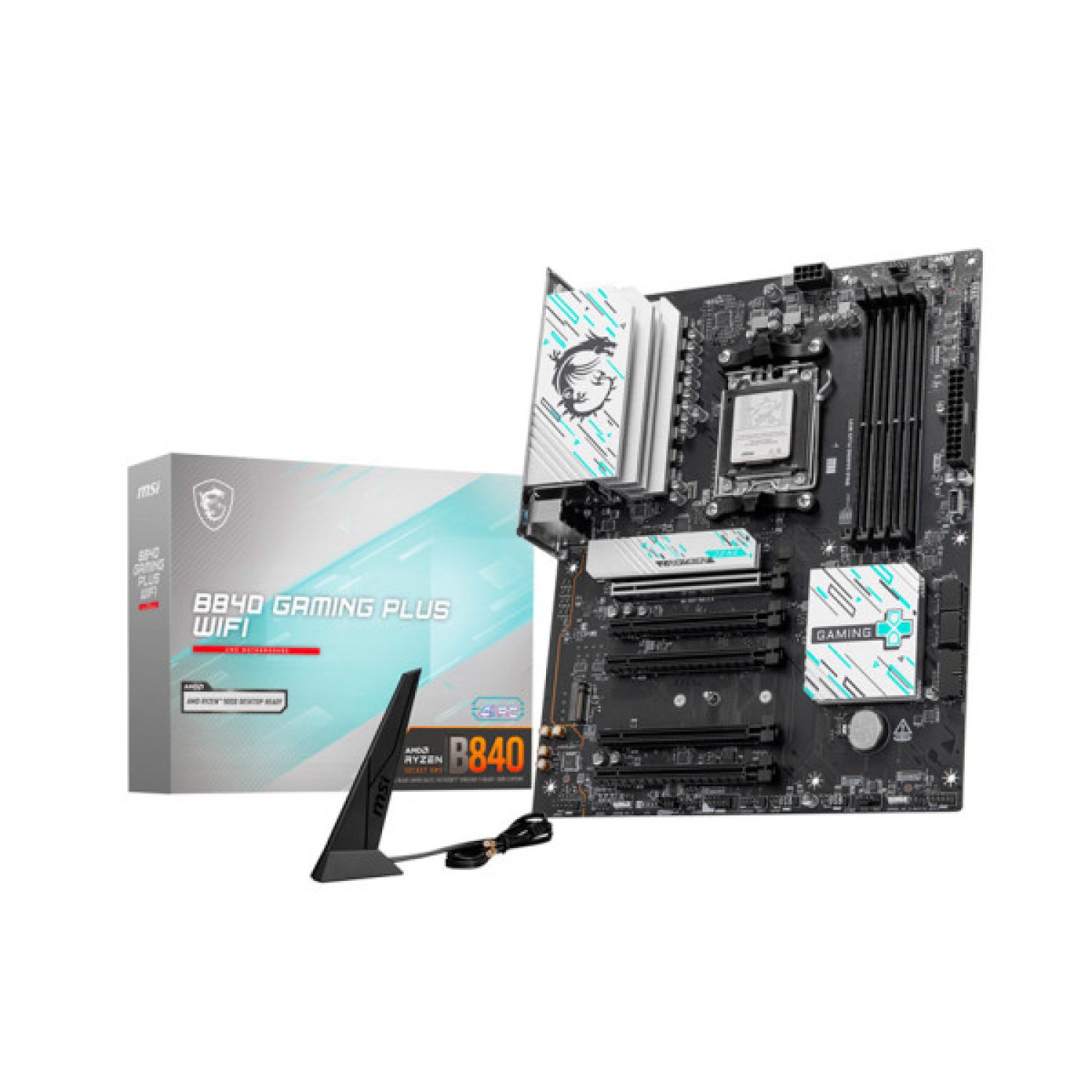 MSI B840 Gaming Plus WiFi · AMD AM5 · 4 DDR5 · WiFi · ATX
