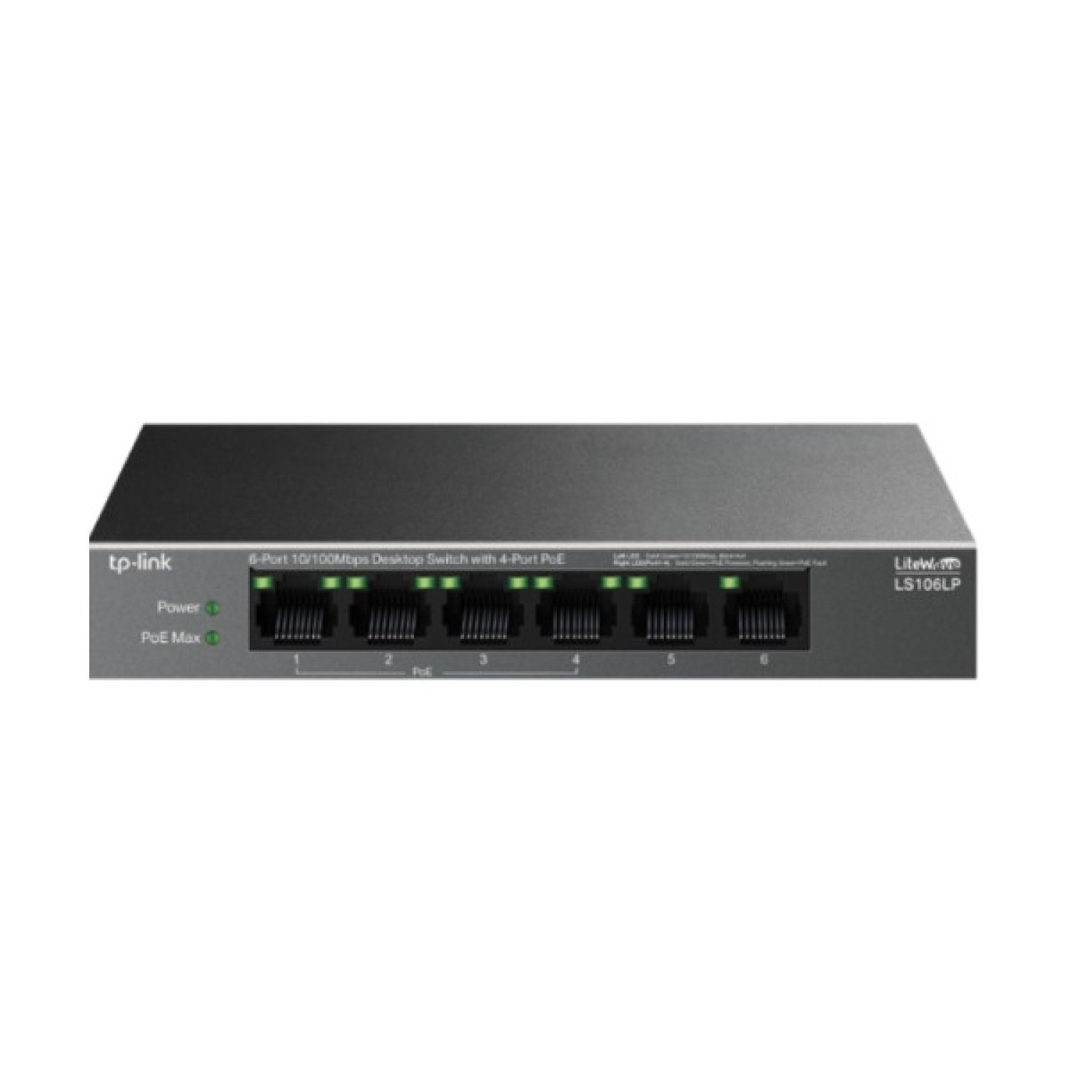 TP-Link Switch Sobremesa · 6 Puertos 10/100 Mbps · 4 POE · 41W · 802.3af