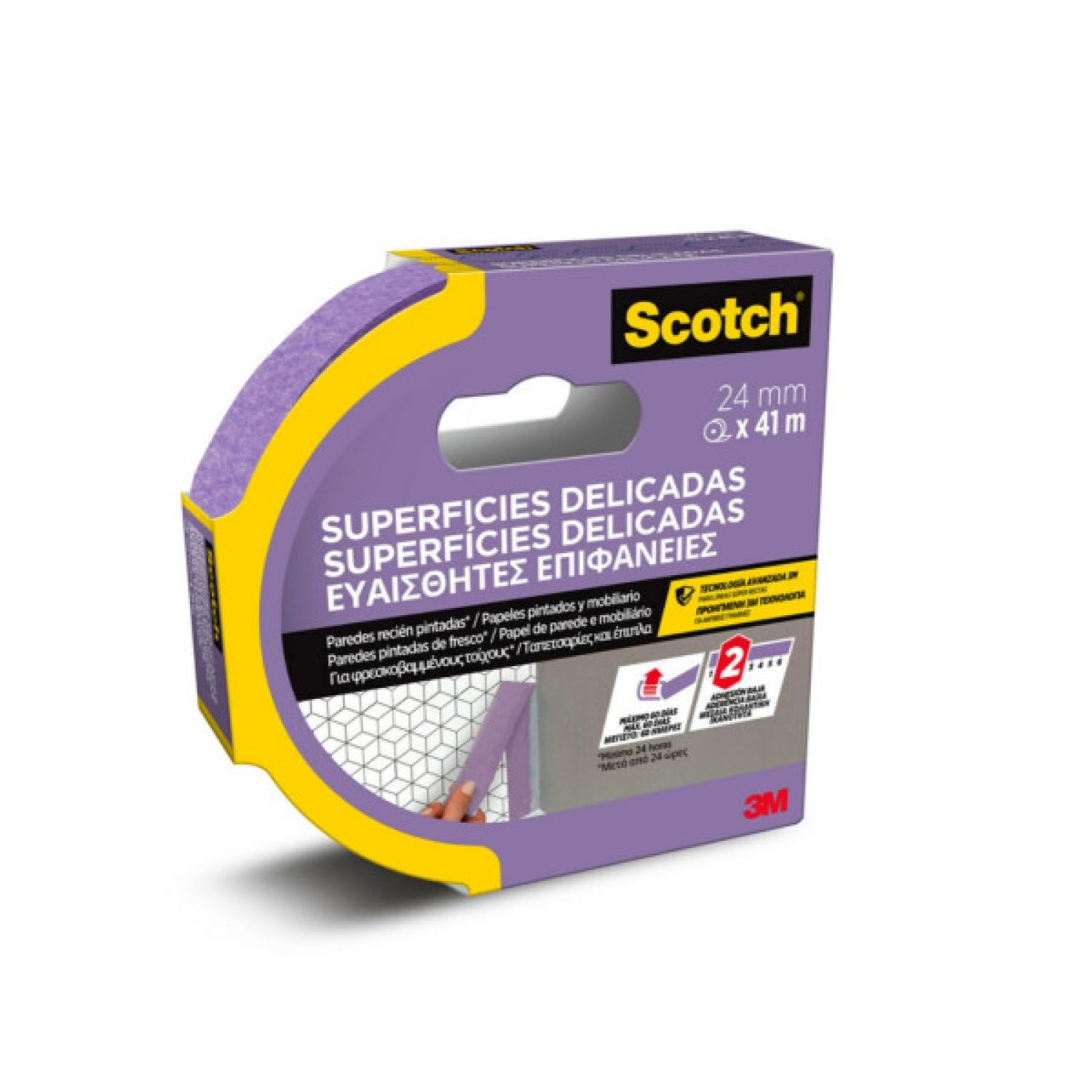 Scotch · Cinta Adhesiva Enmascarar · 24mm x 41m · Superficies Delicadas