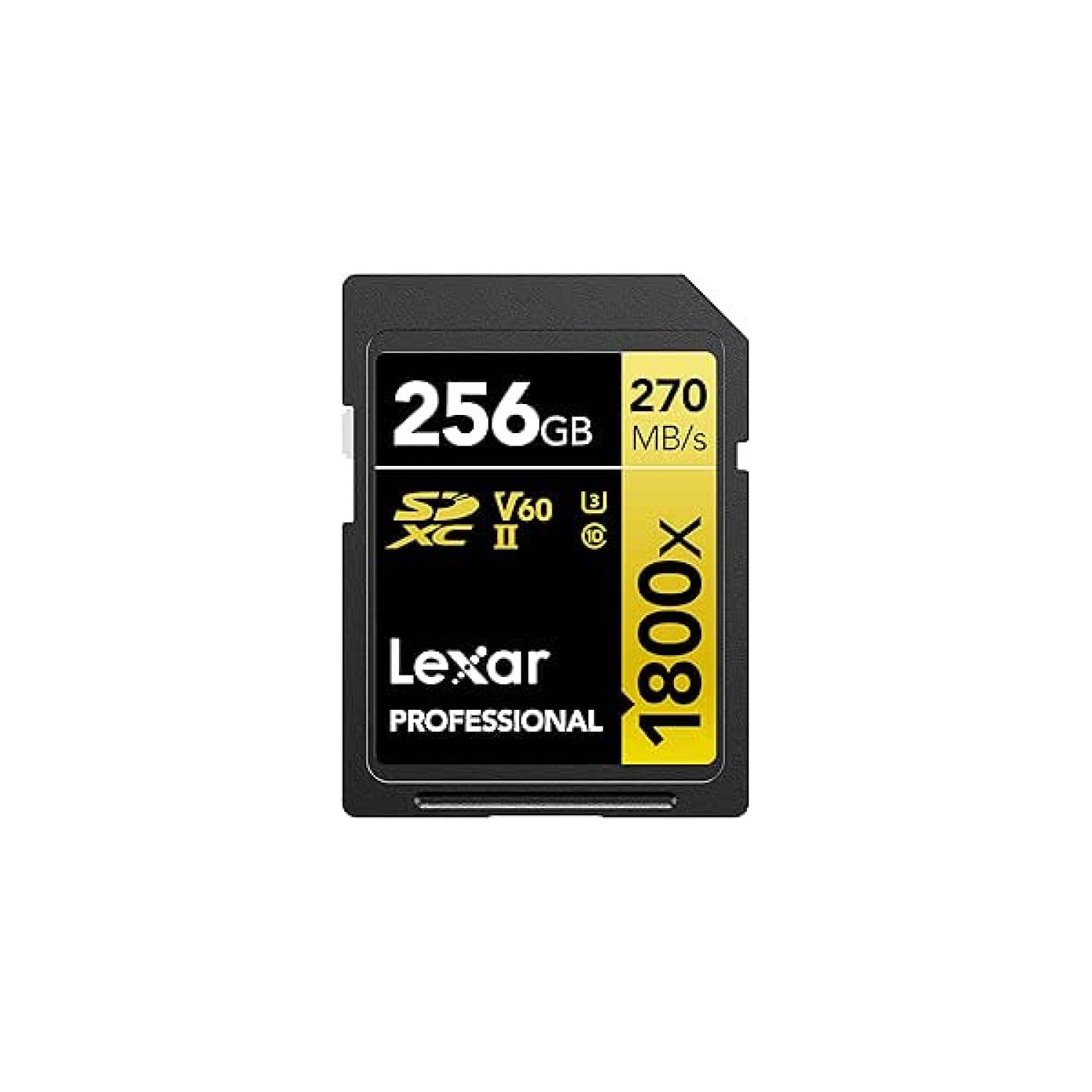 Lexar Professional 1800X · 256GB SDXC · UHS-II · 280MB/s lectura · V60 U3