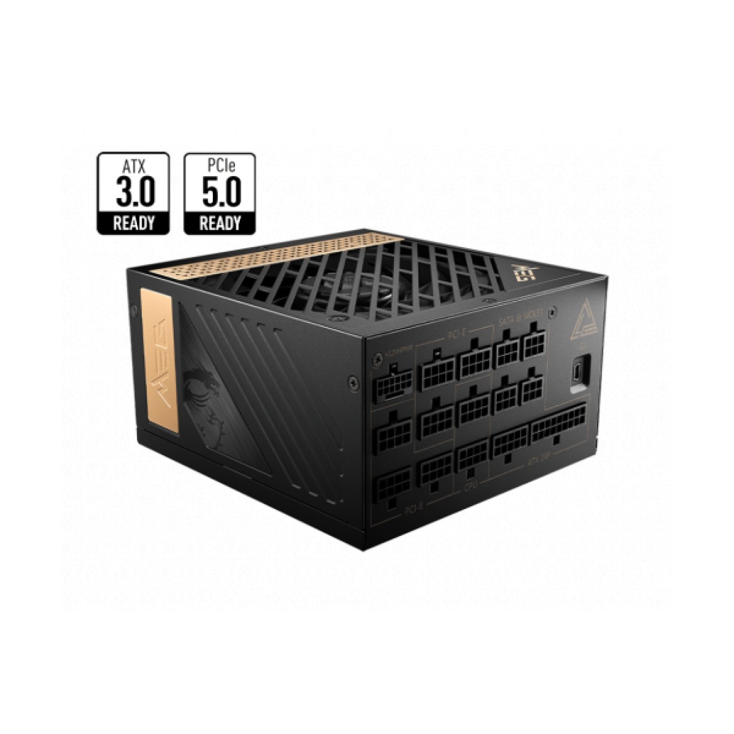 MSI MEG AI1300P · Fuente Alimentación 1300W · PCIe 5.0 · 24-pin ATX · 80+ Gold