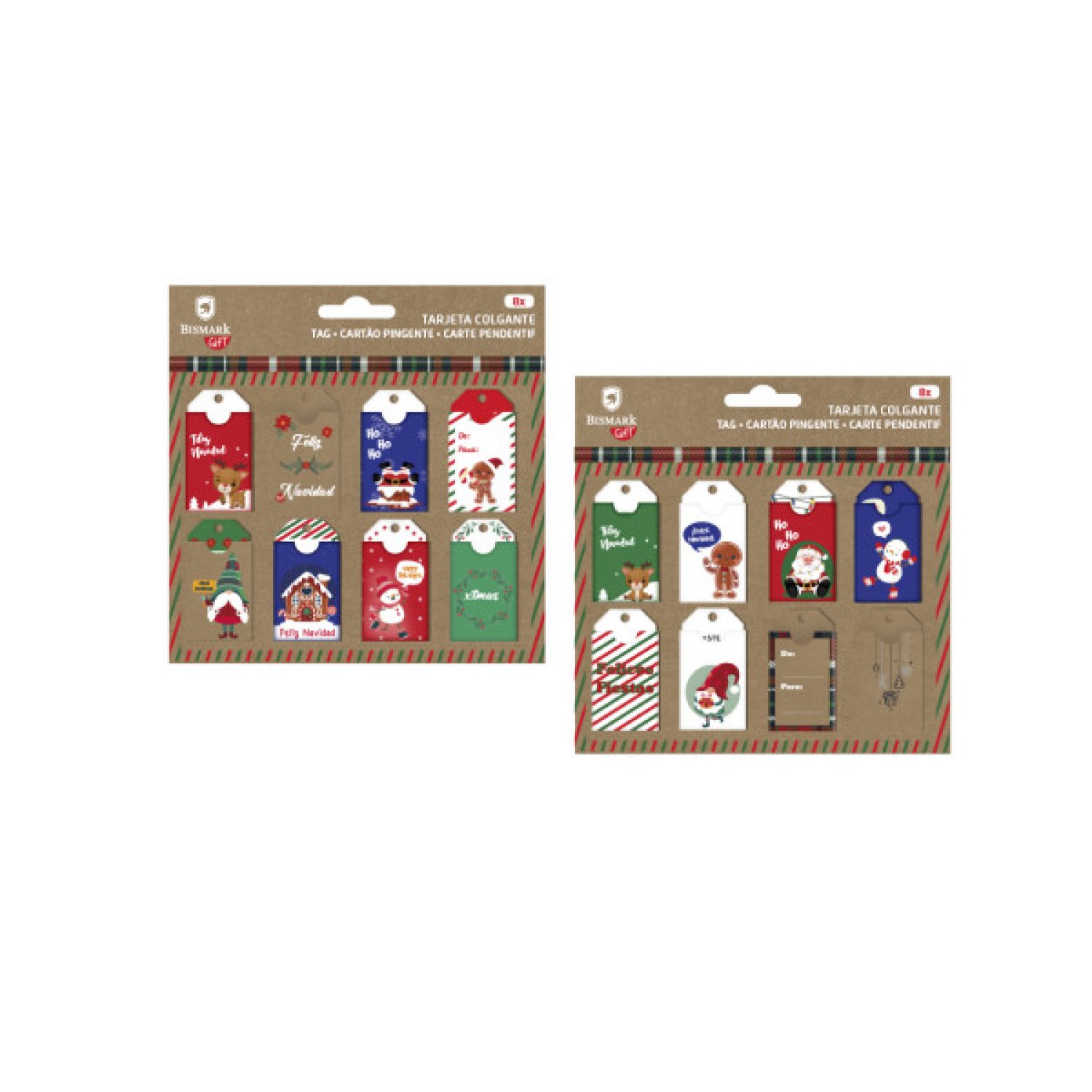 Bismark · Set 8 Tarjetas Colgantes Navidad