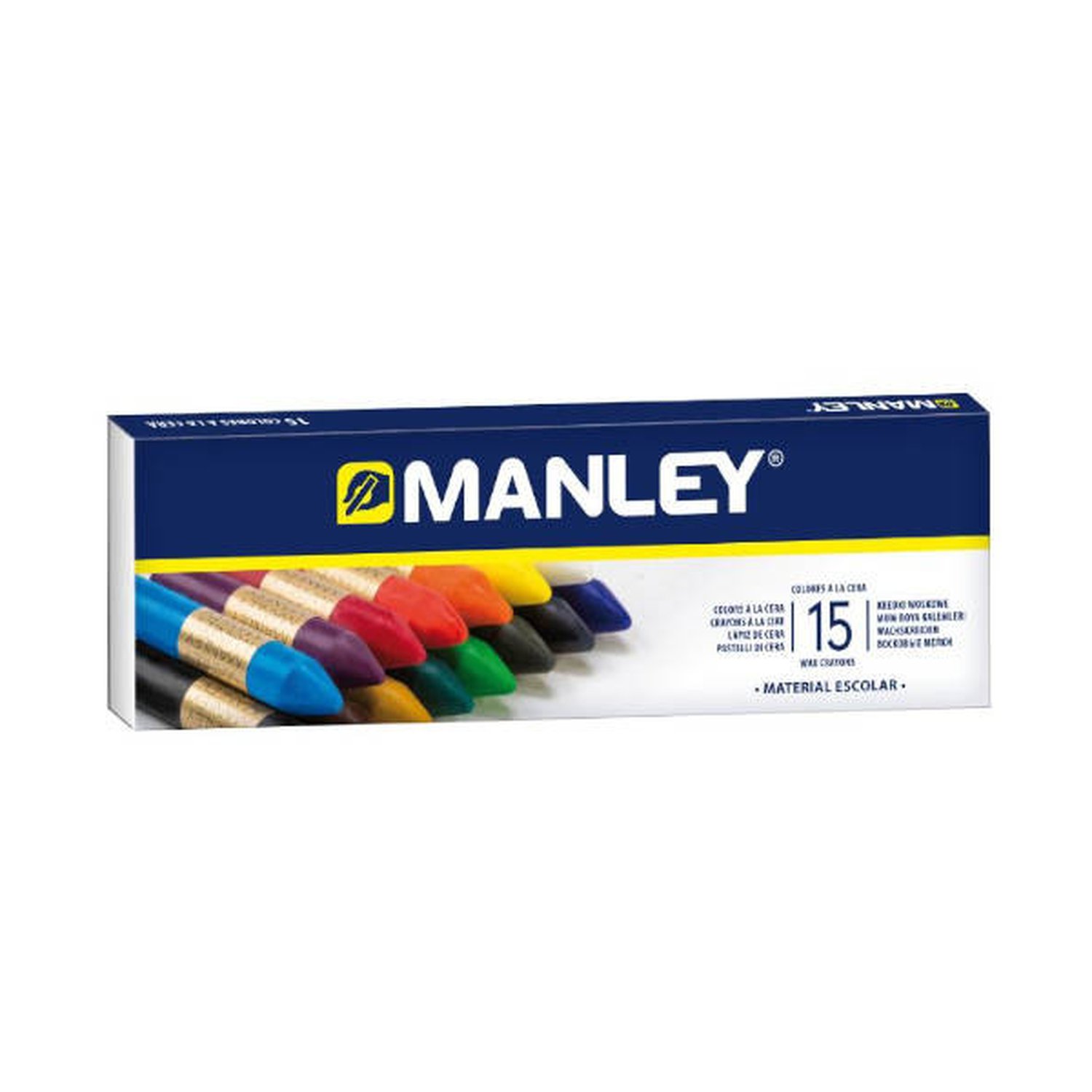 ESTUCHE DE 15 UNIDADES CERAS BLANDAS COLORES SURTIDOS MANLEY MNC00055