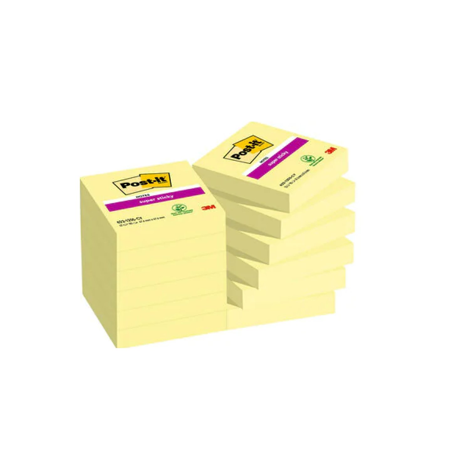 Post-it Super Sticky · 12 Blocs Notas Adhesivas · 47,6x47,6mm · Amarillo Canary
